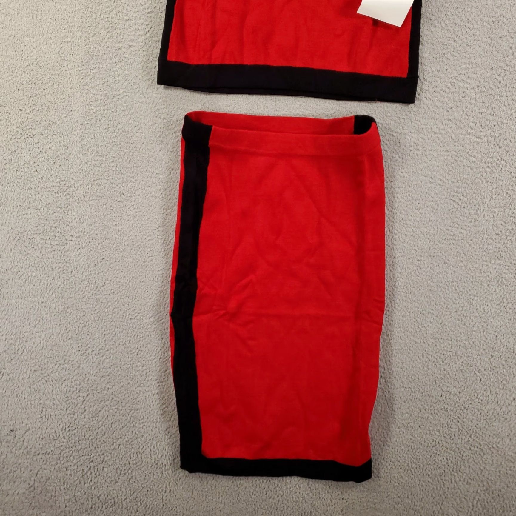 Vintage ASHRO Womens Skirt and Top Set Size Small Red Knit Pullover Career Outfit Size S / US 4 / IT 40 - 3 Thumbnail
