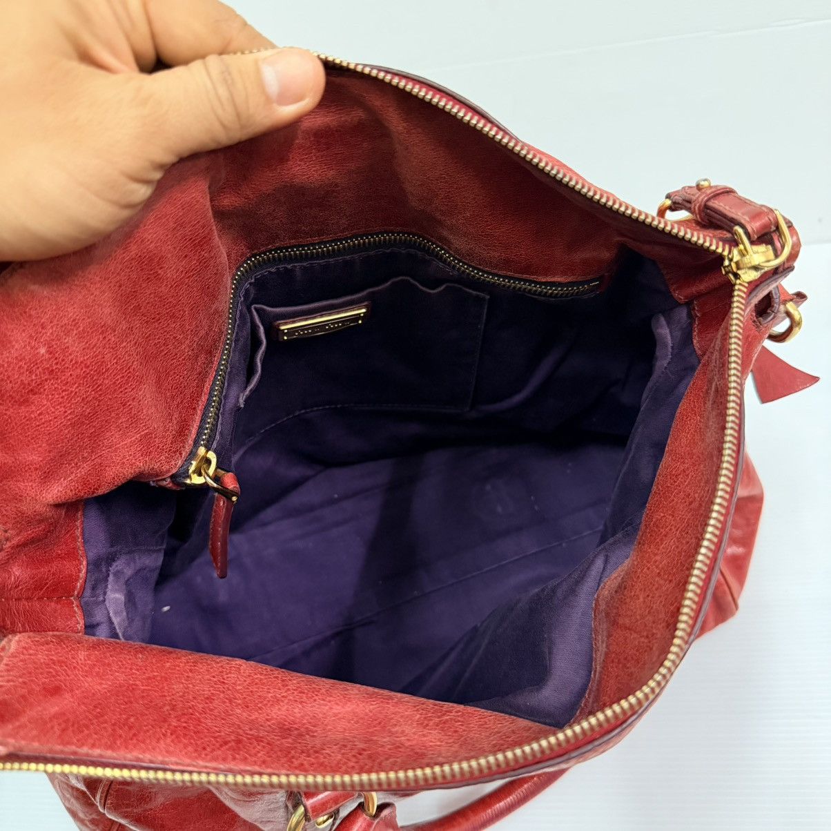 Miu Miu Miu Miu Red Leather Vitello Lux Bow Handbag Size ONE SIZE - 8 Thumbnail