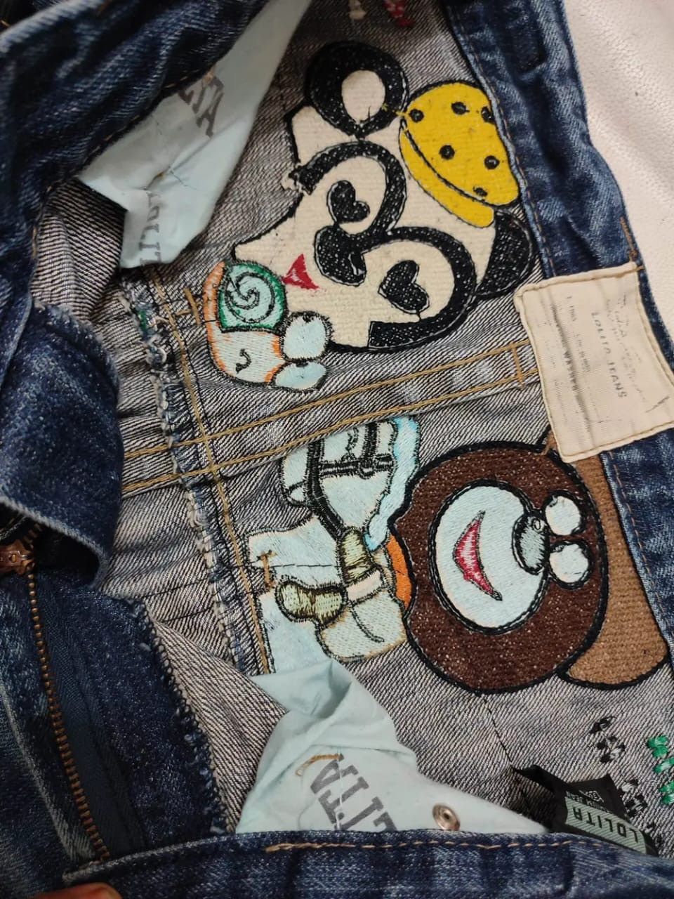 Japanese Brand × Other Lolita Jeans Nice Design Embroidery Cartoon Art Size US 29 - 12 Thumbnail
