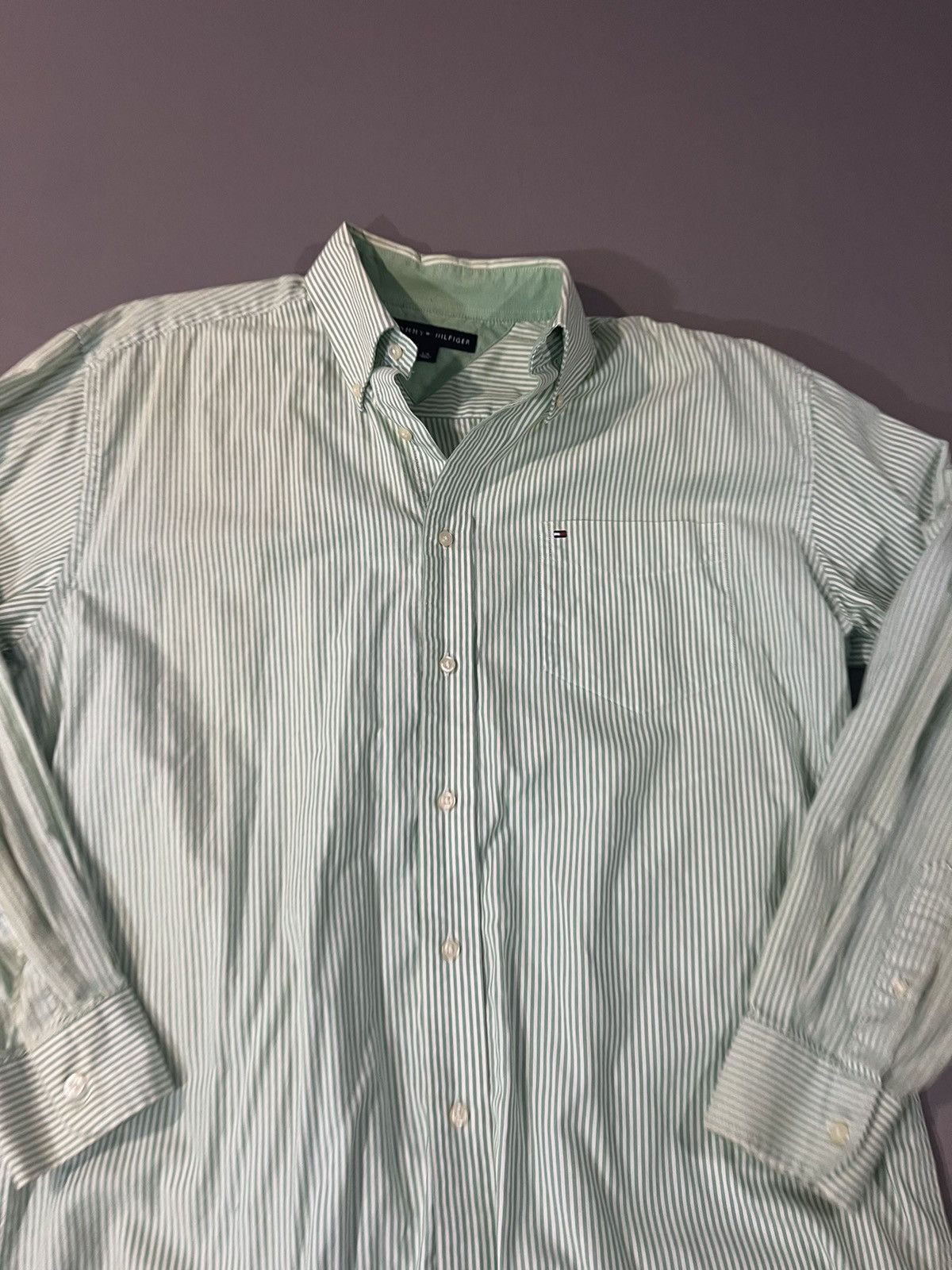 Tommy Hilfiger × Vintage Vintage pastel Tommy Hilfiger button up Size US L / EU 52-54 / 3 - 4 Thumbnail
