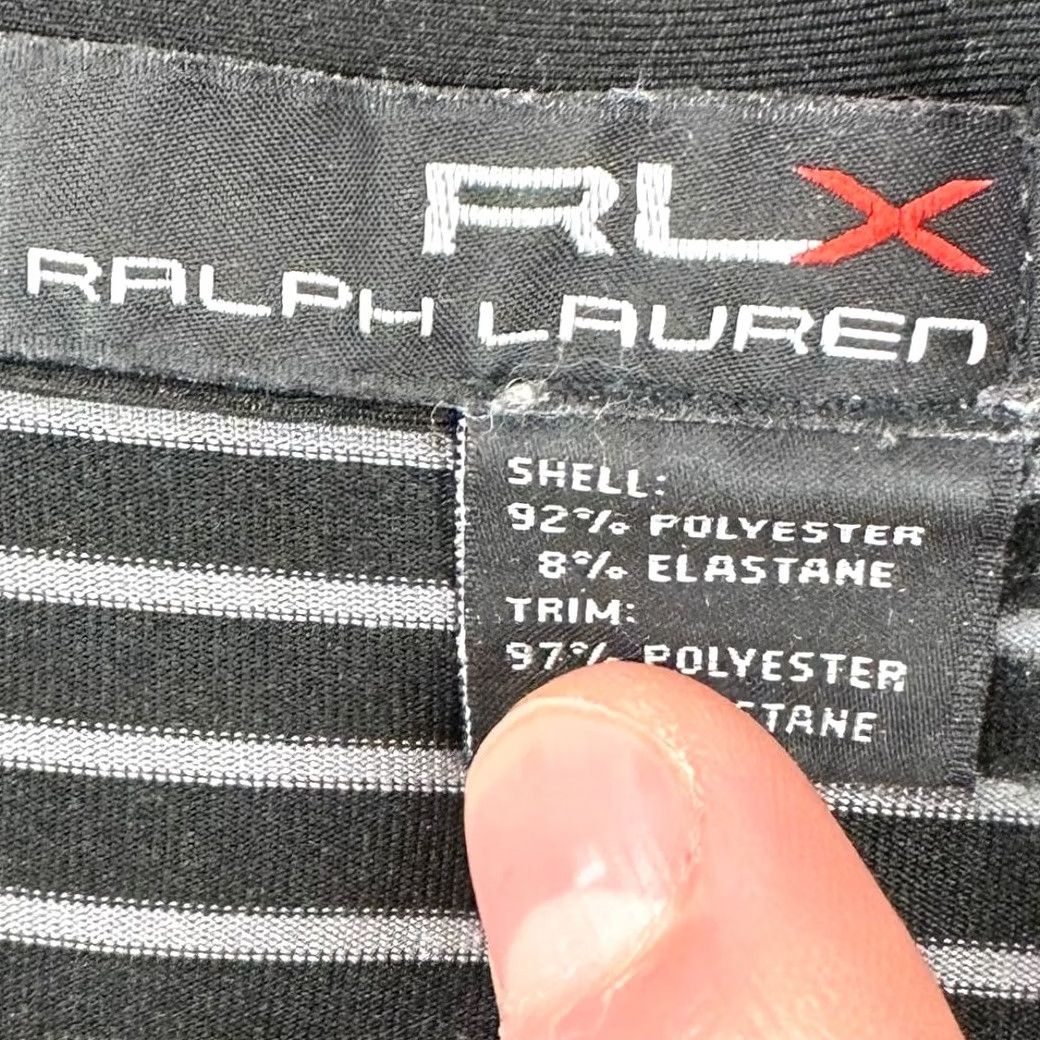 RLX Ralph Lauren VINTAGE RLX Ralph Lauren Shirt Mens Medium Black Striped Polo Golf Rugby (Hickory Stripe) Size US M / EU 48-50 / 2 - 5 Thumbnail