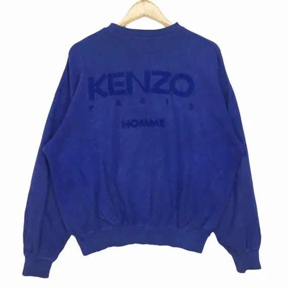Kenzo Vtg KENZO PARIS HOMME Crewneck Sweatshirt Embroidery Velvet Size L / US 10 / IT 46 - 1 Thumbnail