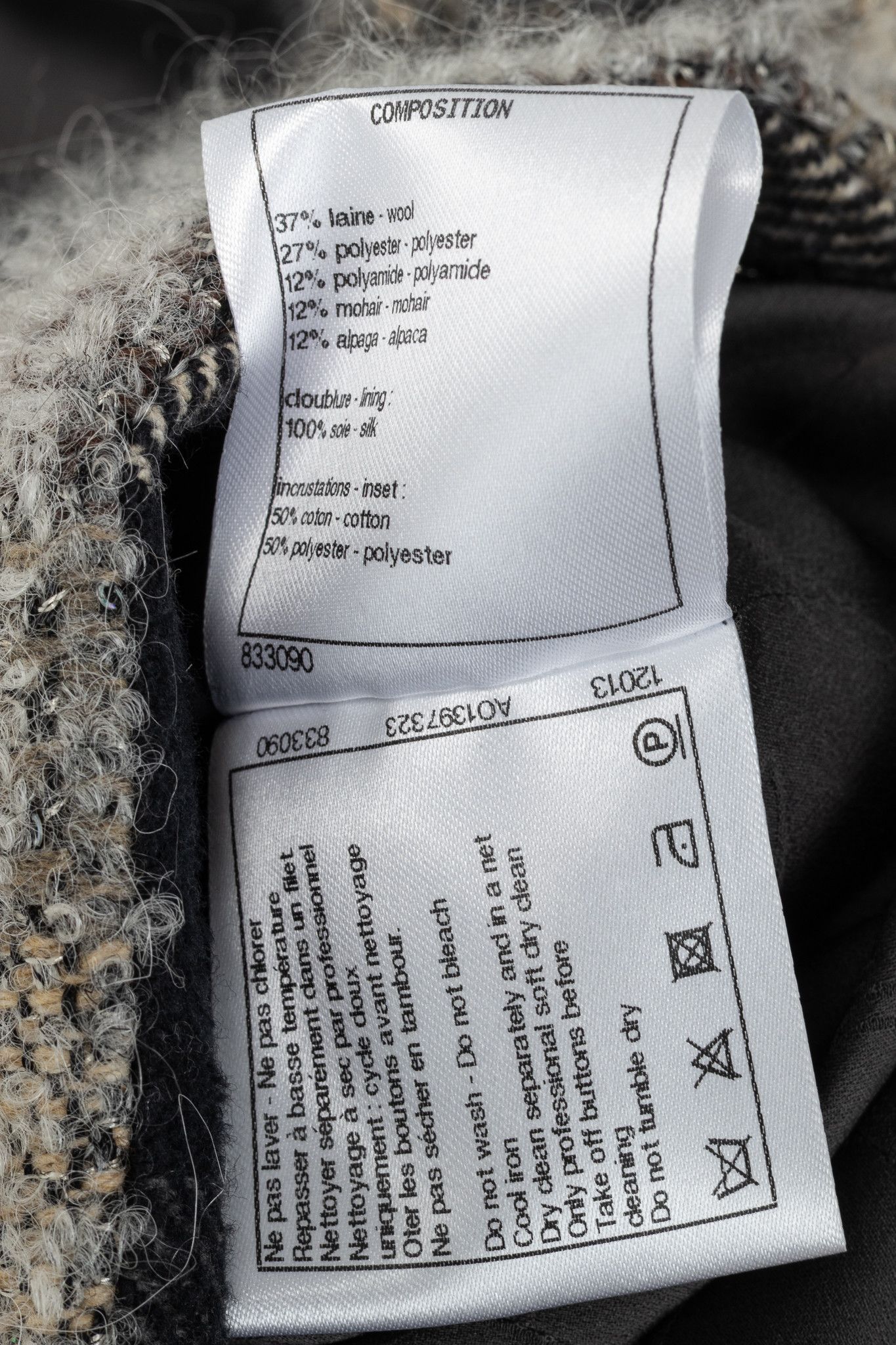 Chanel Chanel 18B Grey Metallic-Check Wool Double-Breasted Jacket Size XXS / US 00 / IT 34 - 11 Thumbnail
