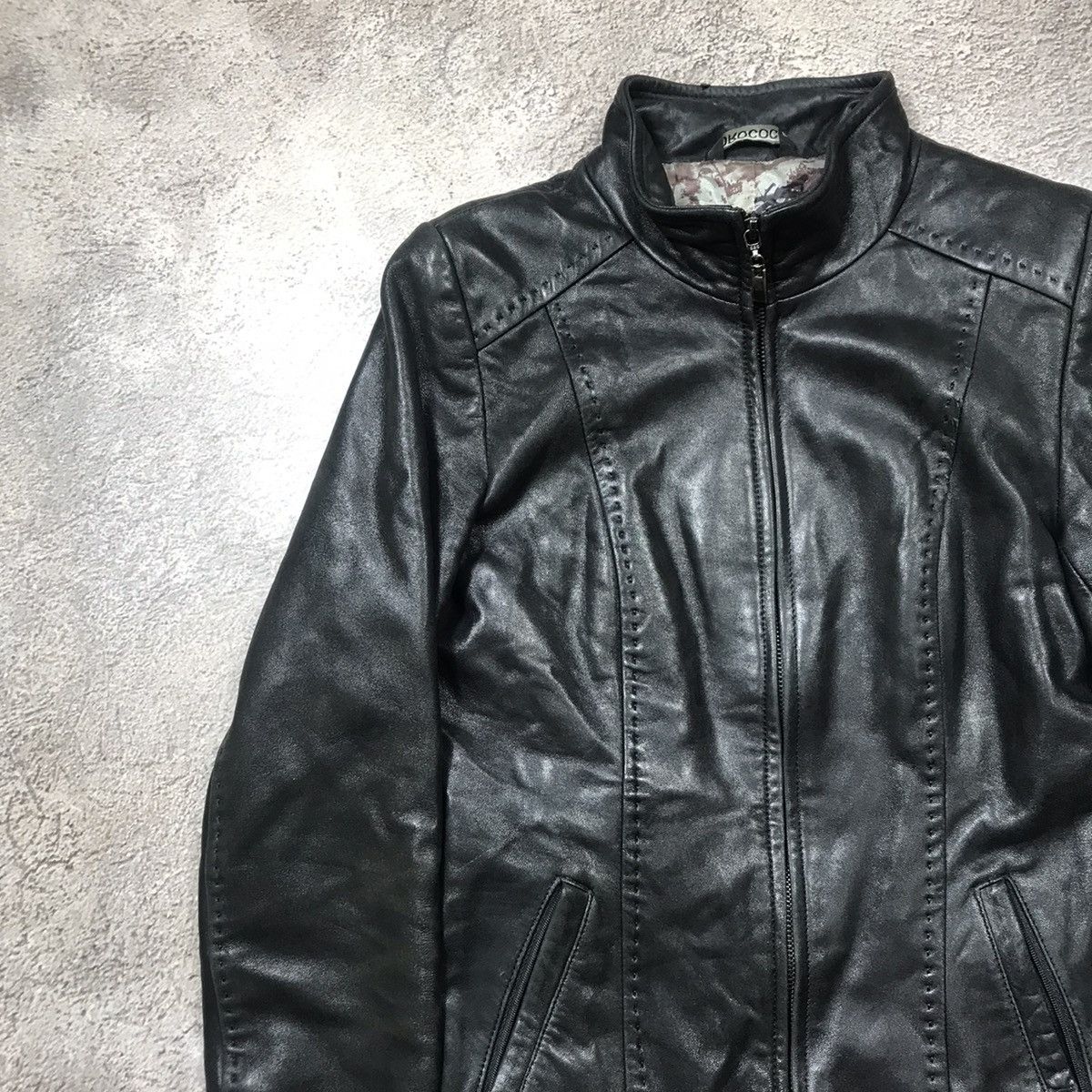 Genuine Leather Vintage Y2K Black Leather Jacket Streetwear Skate Bleached M Size M / US 6-8 / IT 42-44 - 3 Thumbnail