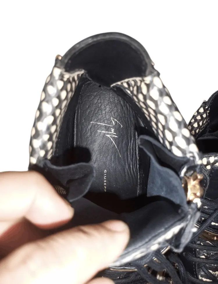 Giuseppe Zanotti $1200 + Hi top leather sneakers Size US 5 / EU 37 - 8 Thumbnail