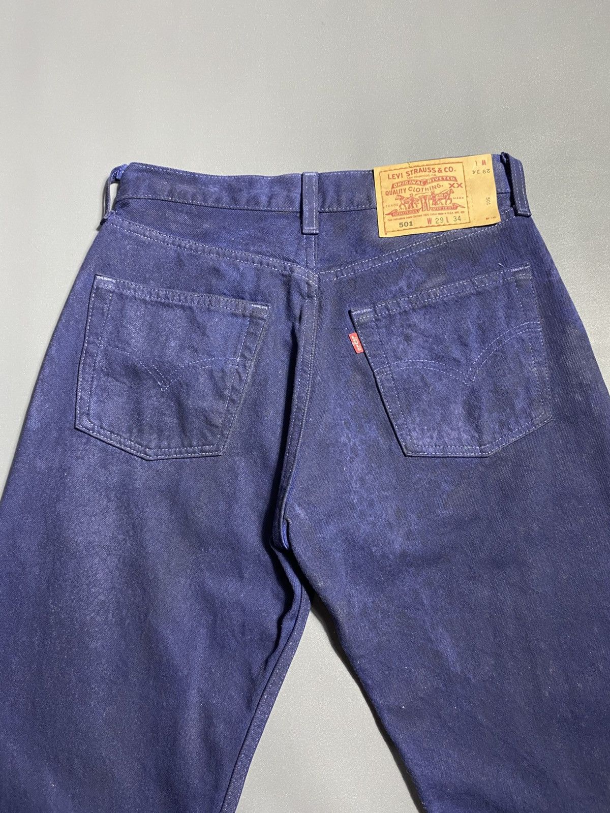 Levi's Levi's 501 Wax Coated Blue Waxed Jeans Size US 29 - 11 Thumbnail