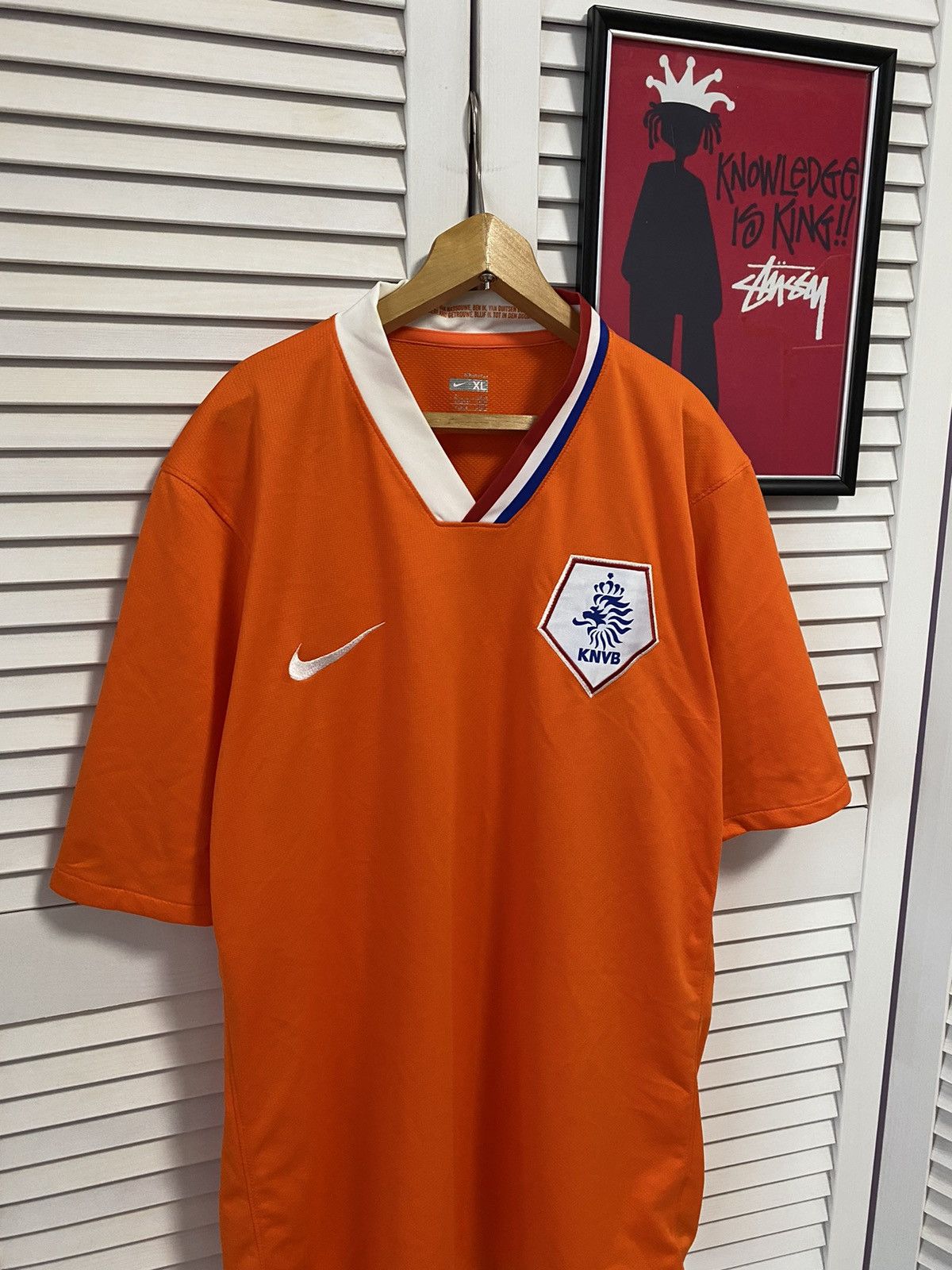 Nike Shirt Soccer Jersey Nike Fit KNVB Nederland 2008 - 09 Y Size US XL / EU 56 / 4 - 2 Thumbnail