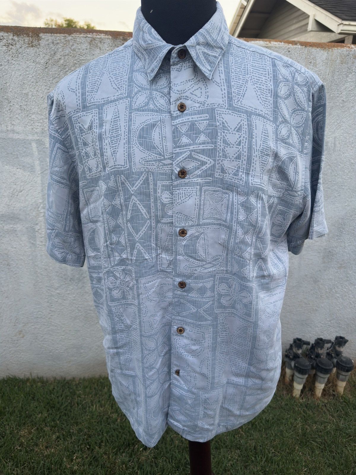 Other PreOwned Kahala Hawaiian Print Green Full Button Men's Large Size US L / EU 52-54 / 3 - 1 Thumbnail