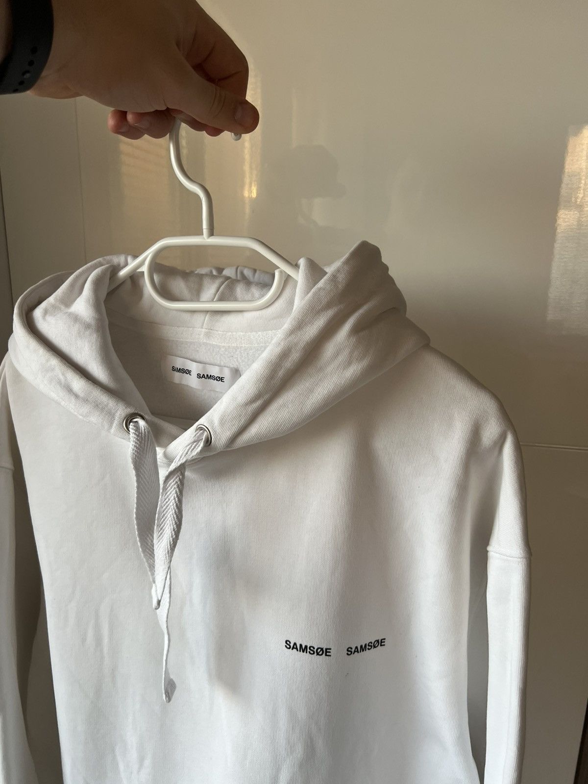 Samsoe Samsoe Samsoe Samsoe New Collection Printed Logo Basic White Hoodie Size US L / EU 52-54 / 3 - 9 Thumbnail