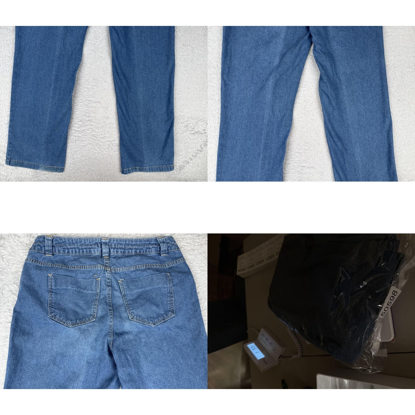 Vintage Woman Within Jeans 14W Tall Womens Blue Straight Leg Denim Double Button Zip Fly Size 36" / US 14 / IT 50 - 10 Thumbnail