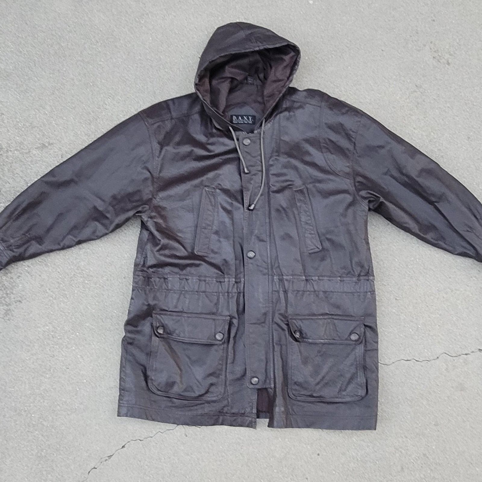 The Unbranded Brand Vtg D.A.N.Y. Hooded Leather Parka Jacket Size XL / US 12-14 / IT 48-50 - 1 Thumbnail