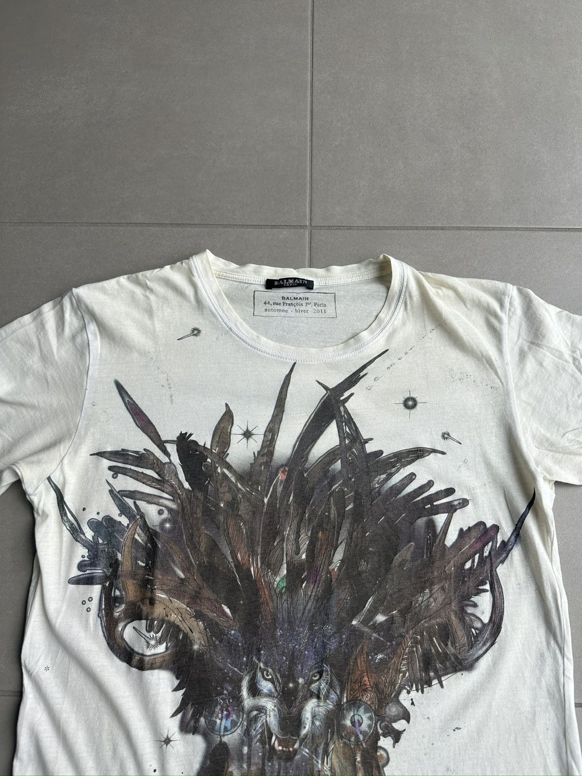 Balmain Balmain AW11 by Decarnin Tribal wolf t-shirt Size US M / EU 48-50 / 2 - 6 Thumbnail