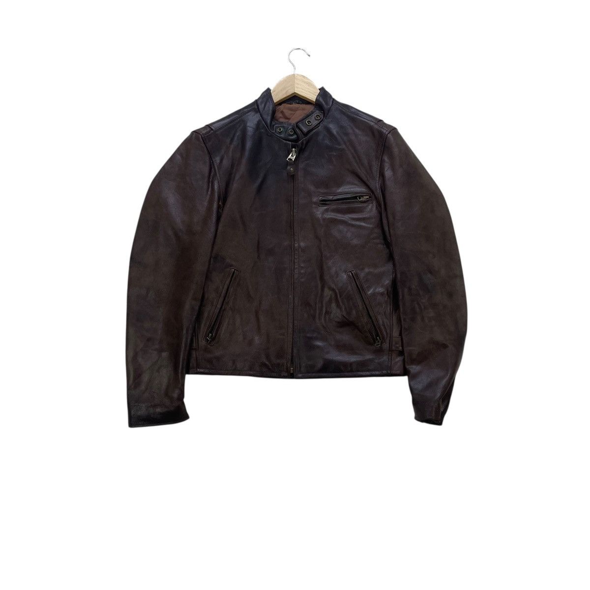 Genuine Leather 💥Vintage Cowhide Leather Riding Cafe Racer Jacket Size US M / EU 48-50 / 2 - 1 Thumbnail
