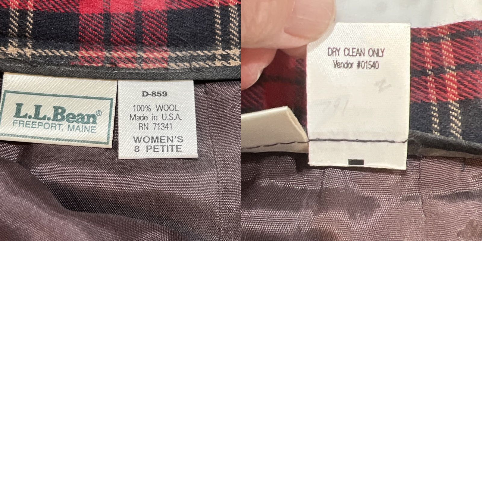 Vintage VINTAGE LL Bean Skirt Petite 8P Red Plaid Tartan 100% Wool Pleated Lined Maxi USA Size 30" / US 8 / IT 44 - 9 Thumbnail