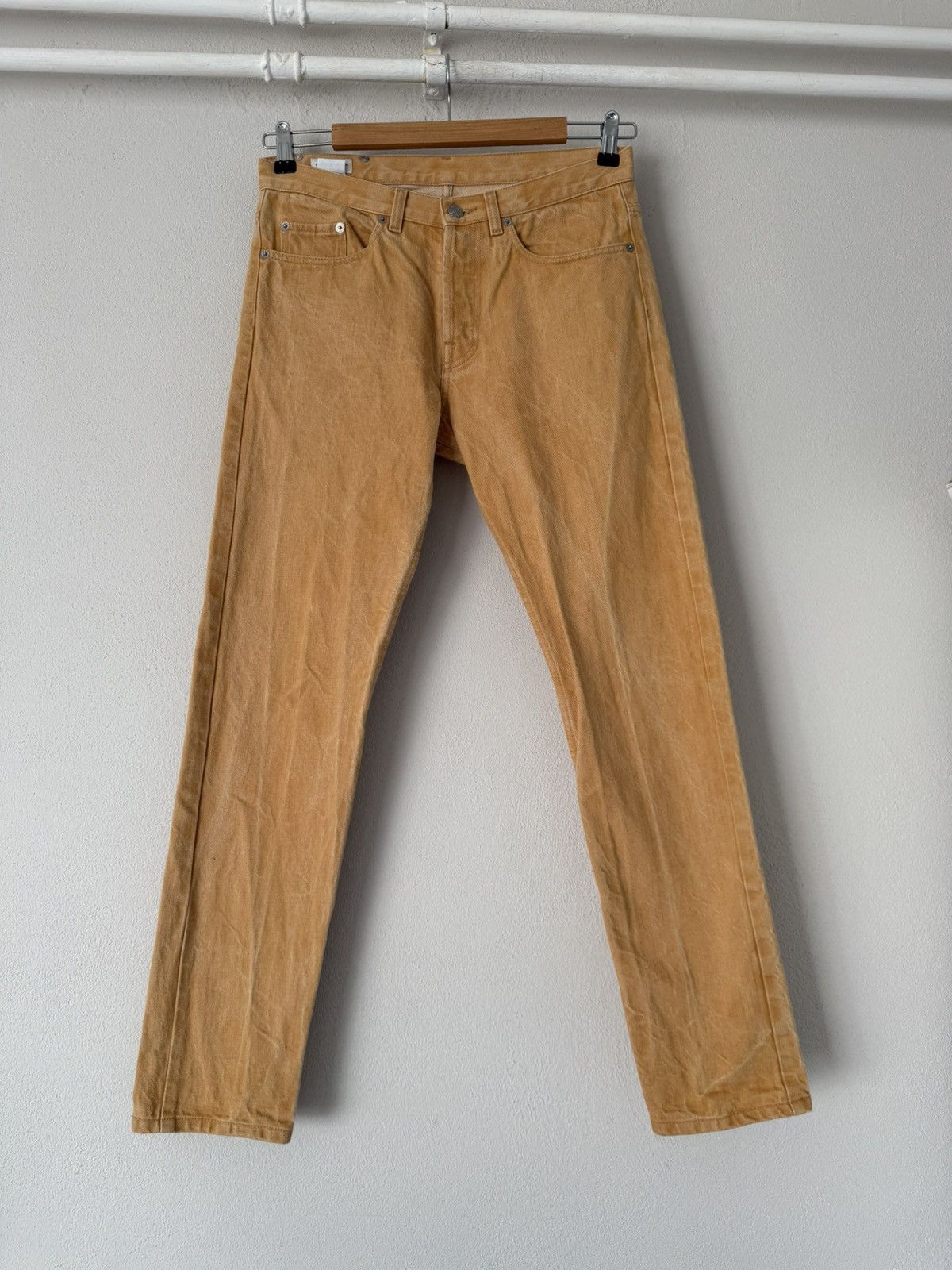 Faded Orange Cotton Jeans