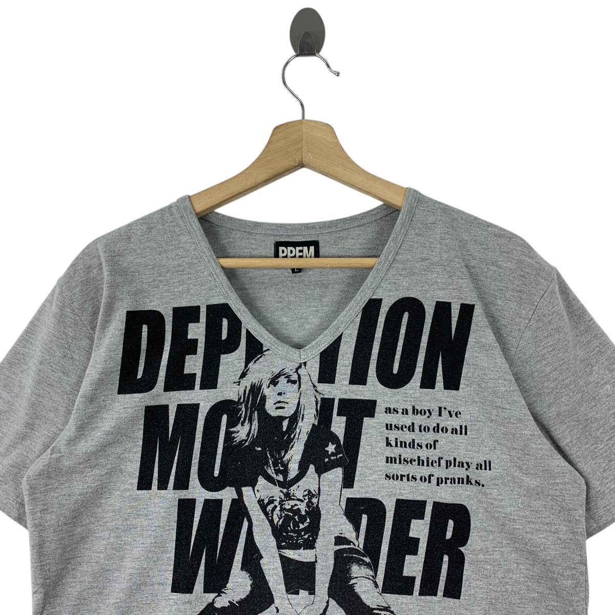 Japanese Brand PPFM V neck japanesebrand women printed tee Size L / US 10 / IT 46 - 2 Thumbnail