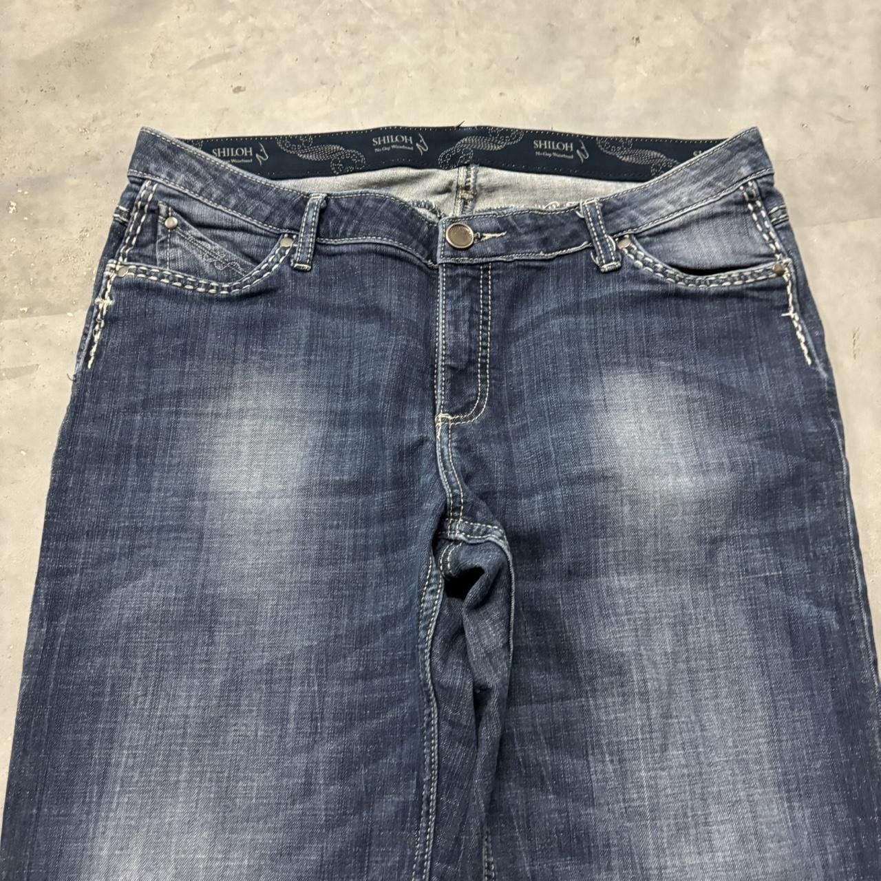 Japanese Brand × Vintage Crazy Vintage Y2K/2000s Grunge Faded Dark Wash Bootcut Denim Jeans! Size US 34 / EU 50 - 5 Thumbnail