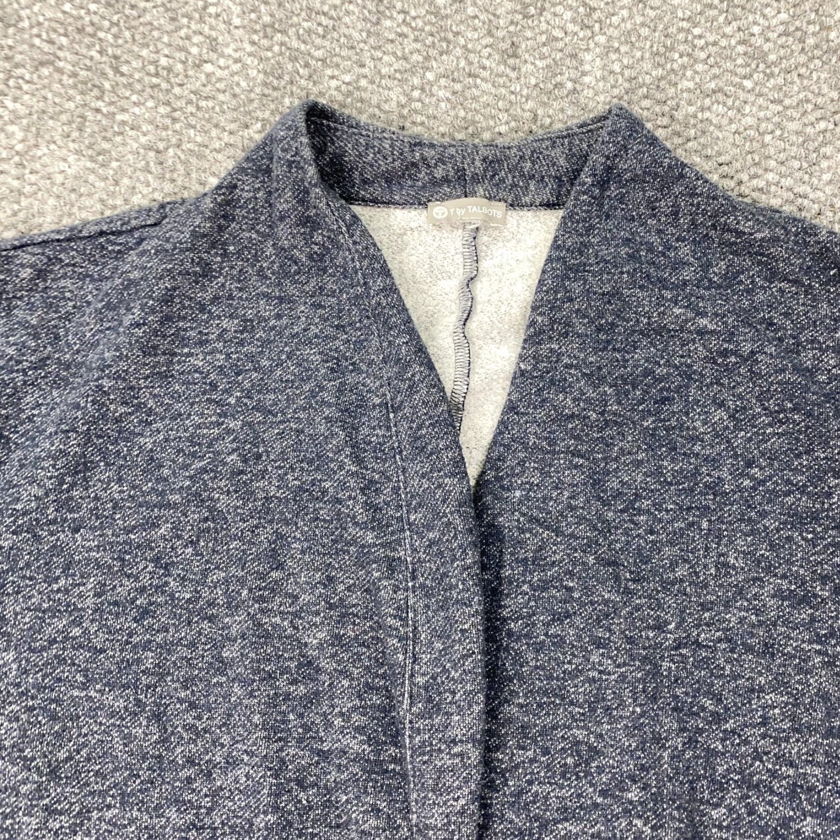 Talbots T by Talbots Cardigan Womens XL Open Front Knit Sweater Pockets Casual Layering Size L / US 10 / IT 46 - 2 Thumbnail