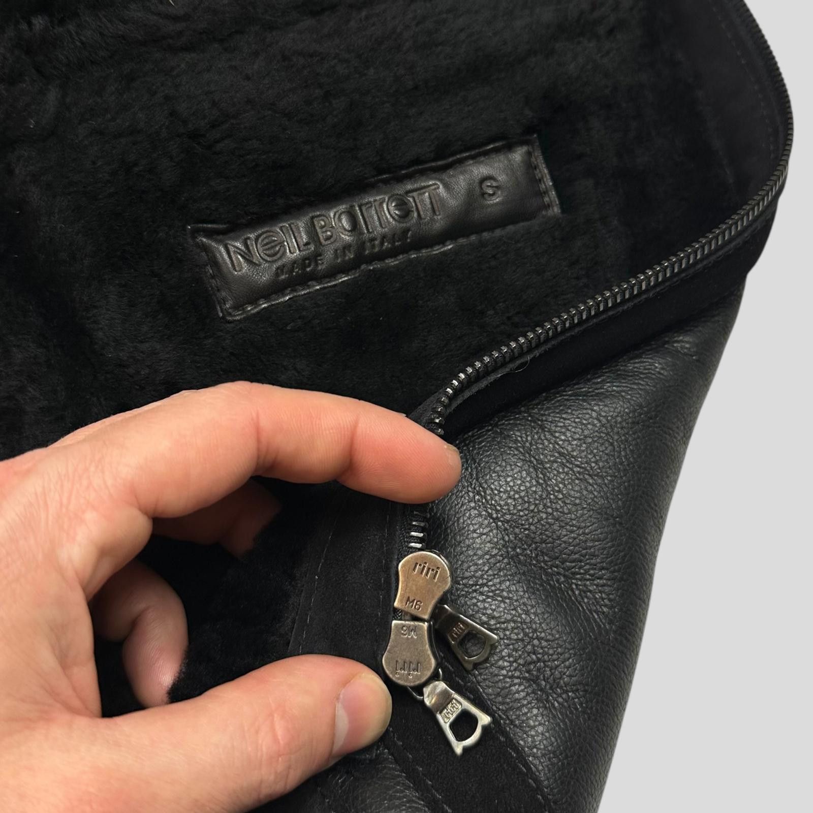 Neil Barrett Neil Barrett Leather Lamb Shearling Asymetric Biker Jacket S Size US S / EU 44-46 / 1 - 12 Thumbnail
