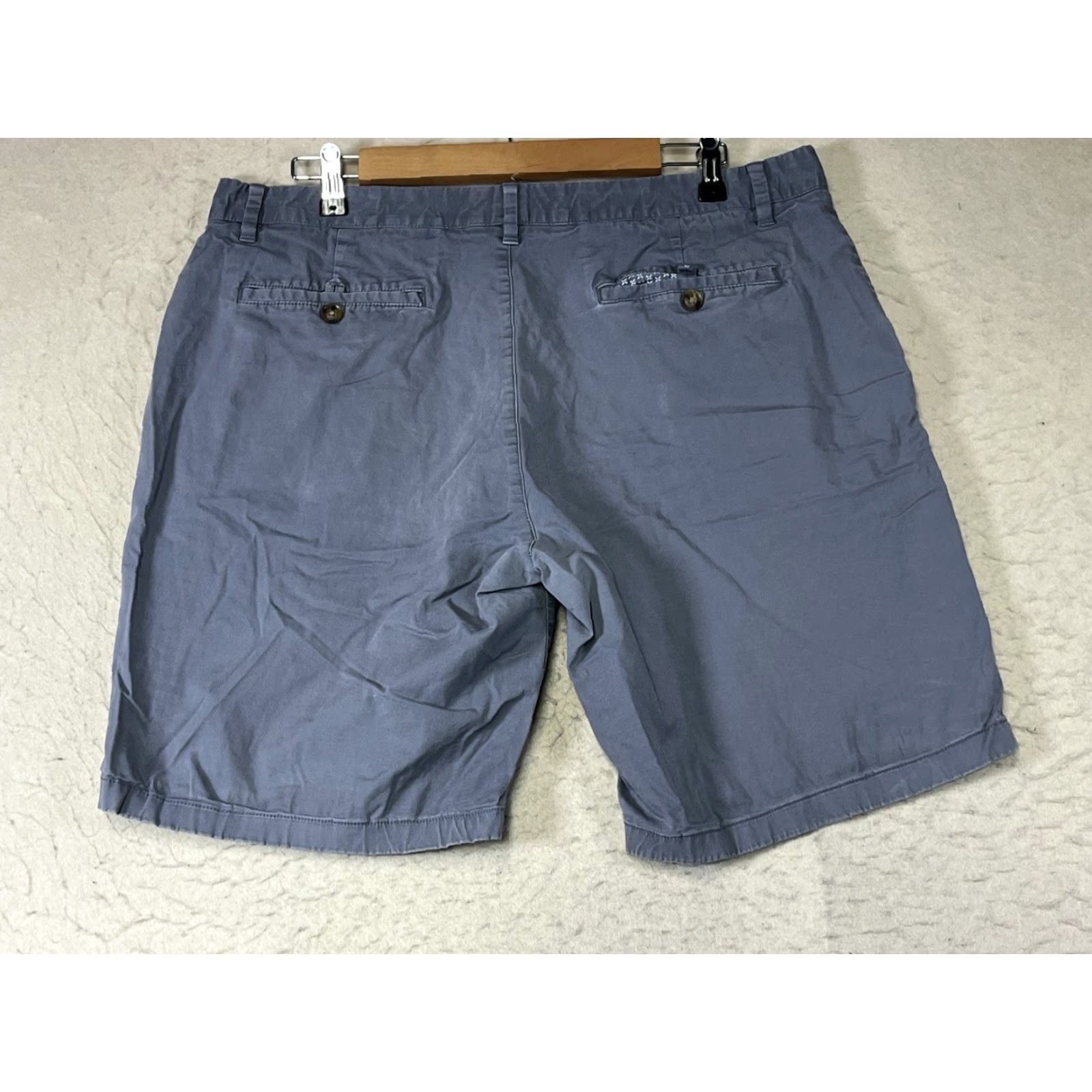 Bonobos Bonobos Classic Chino Shorts Men's 35 Gray 9" Inseam Casual Pocket Logo Flat Front Zip Belt Loops Regular Size 35 Cotton Knit Medium Wash Men Size US 35 - 2 Thumbnail