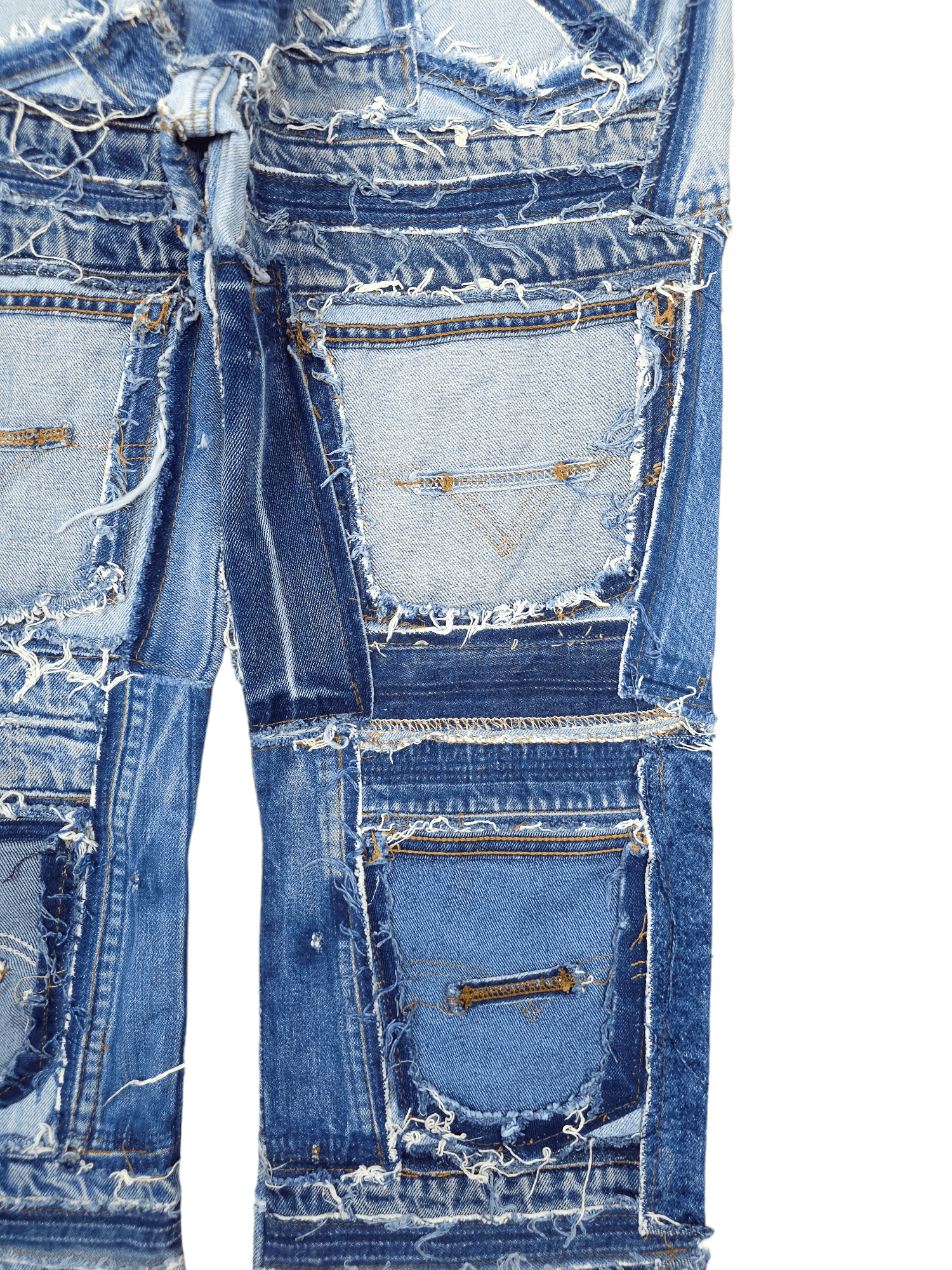 Japanese Brand × Levi's × Vintage 💎 34/32 Vintage Levi’s 505 Custom Patchwork Denim Jeans Size US 34 / EU 50 - 17 Thumbnail