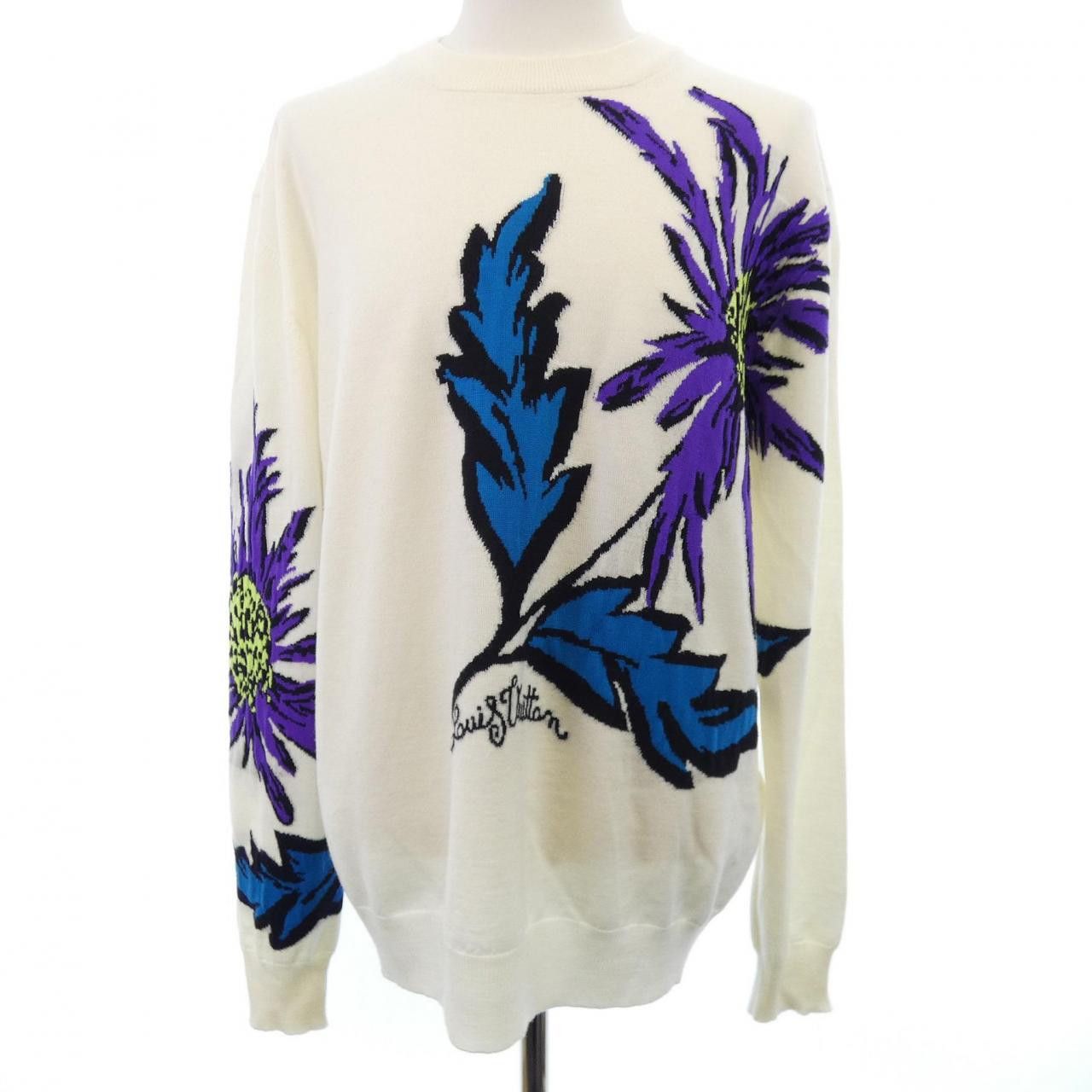 Louis Vuitton Louis Vuitton Louis Vuitton Thistle Intarsia Pullover Knit Cotton Tops HON89WX87 DUTY FREE for USA Size ONE SIZE - 1 Thumbnail