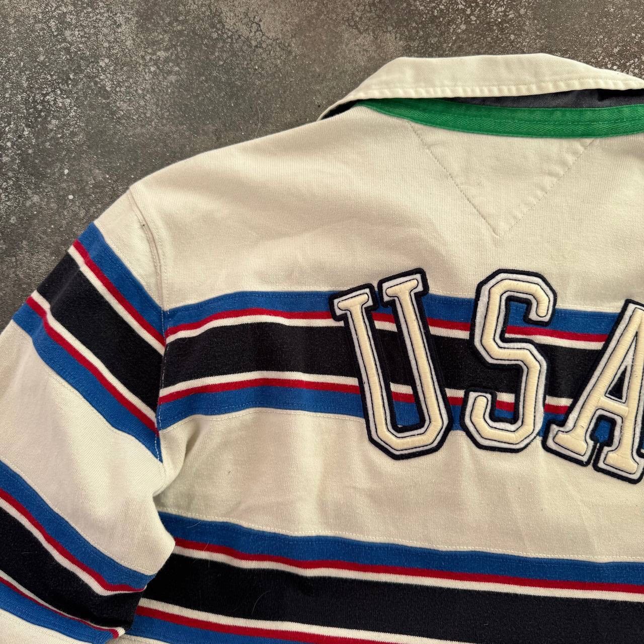 Tommy Hilfiger Tommy Hilfiger USA Vintage Stripped Rugby Long Sleeve Shirt Size US XL / EU 56 / 4 - 4 Thumbnail