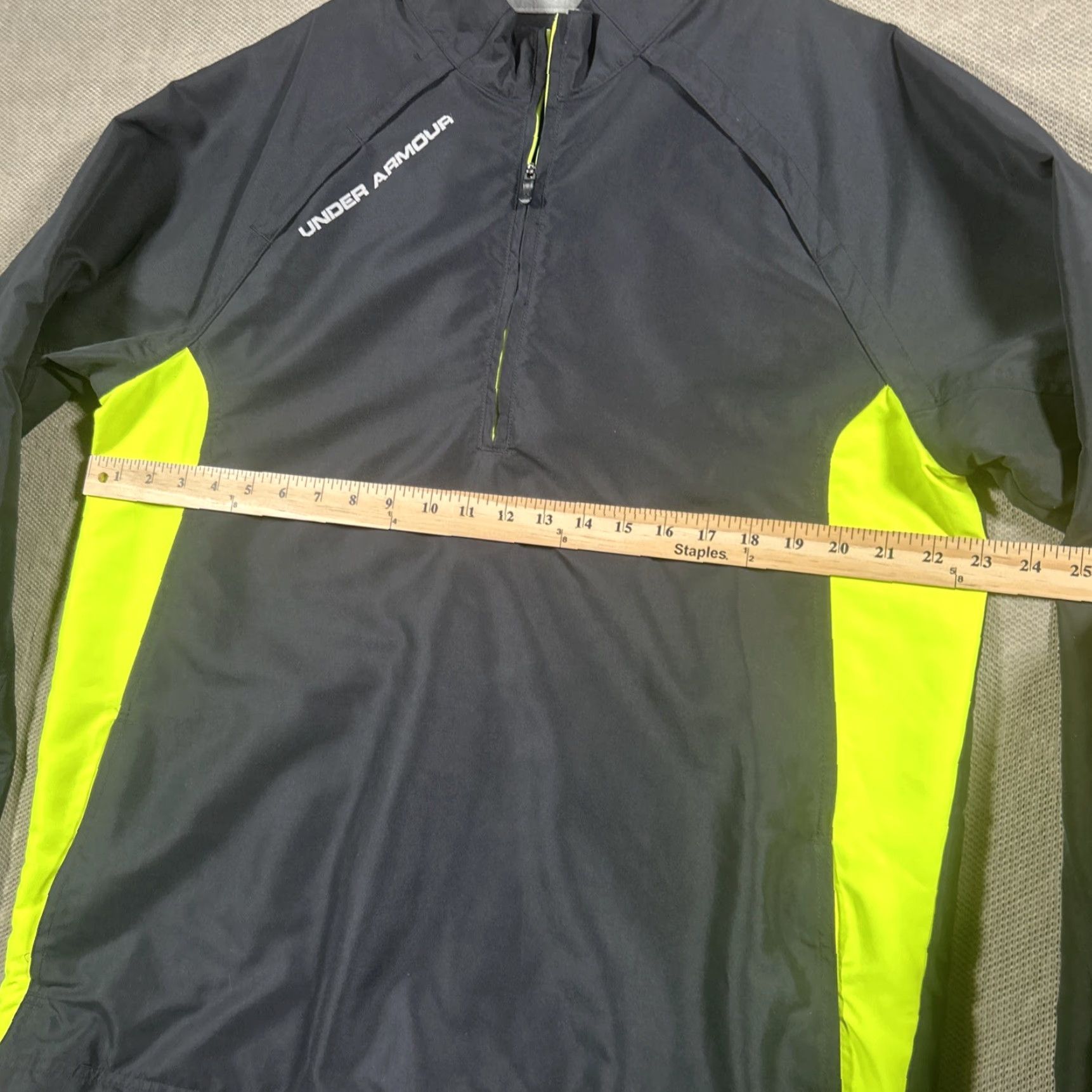Under Armour Under Armour Jacket Mens L Reg Black All Season Gear 1/4 Zip Windbreaker Neon Size US L / EU 52-54 / 3 - 5 Thumbnail