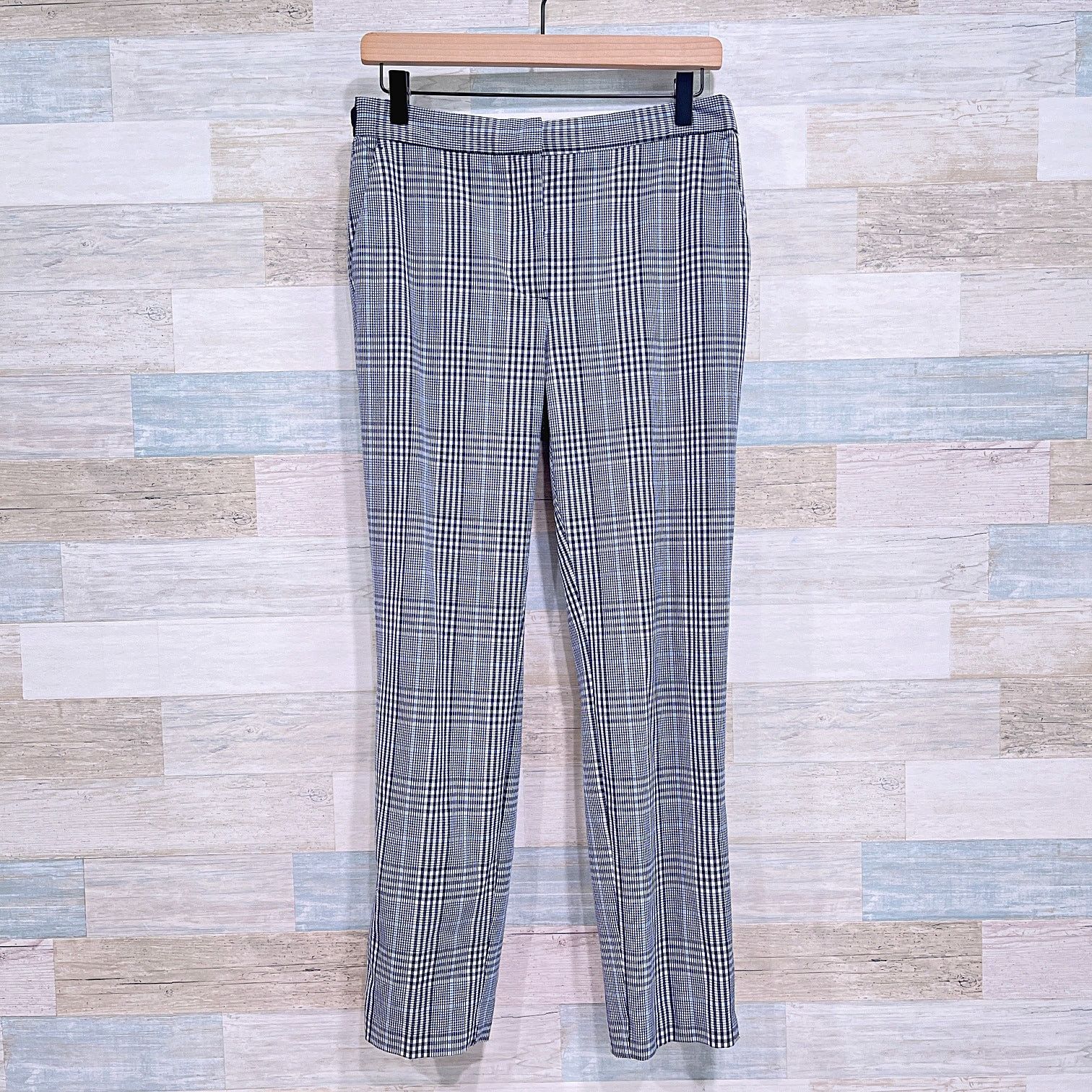 Zara ZARA Plaid Slim Leg Ankle Trousers Blue Womens Large Size 34" / US 12 / IT 48 - 2 Thumbnail