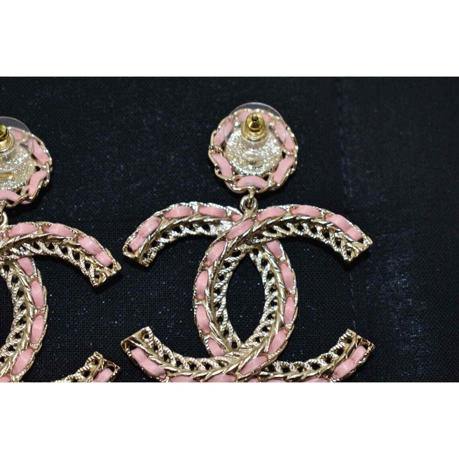 Chanel Chanel Leather Gold Chain Dangle Drop Statement Earrings Size ONE SIZE - 12 Thumbnail