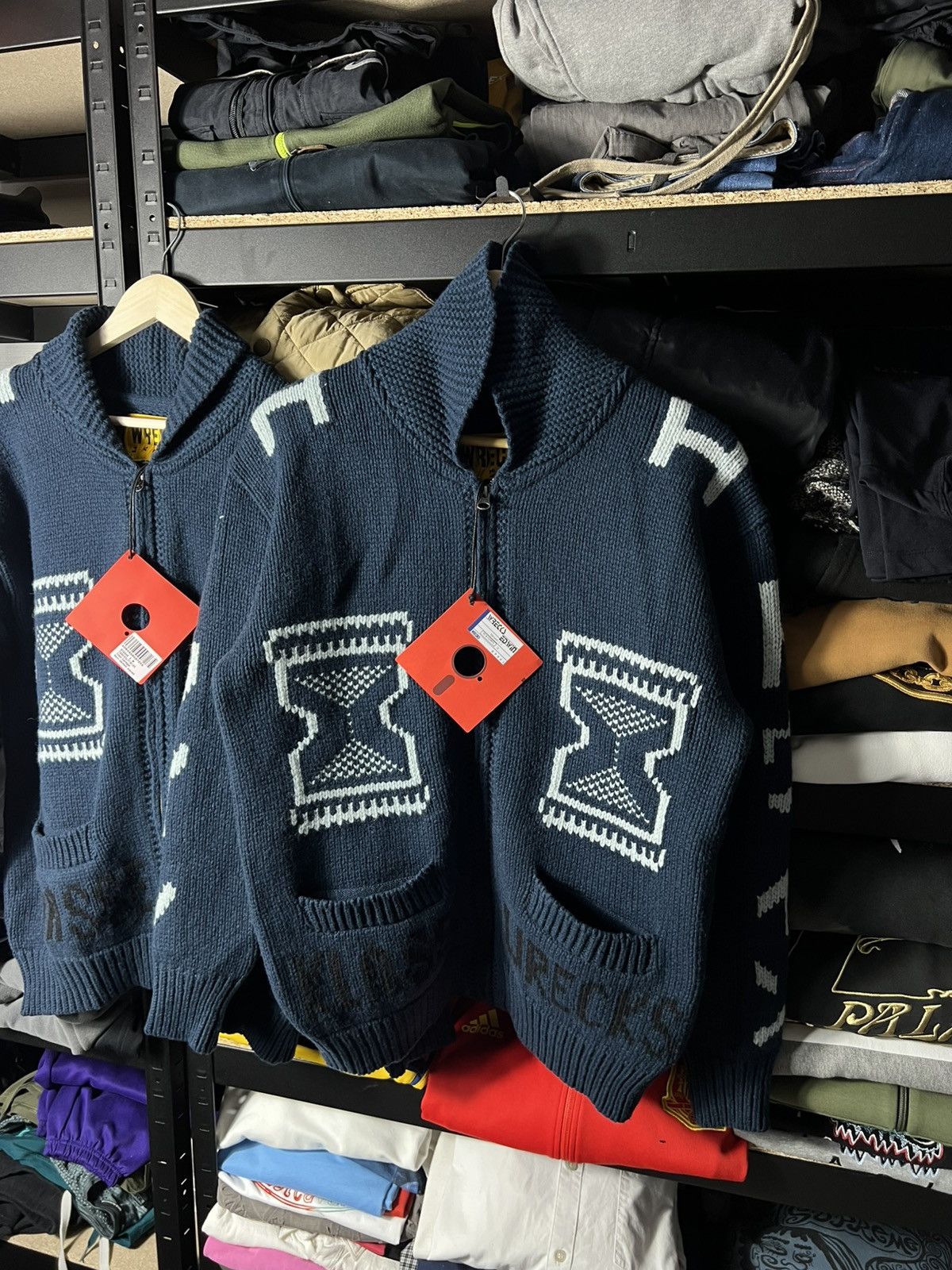 Edwin NWT Edwin x Klasse Wrecks Timer Cardigan Navy Size M Y2K Size US M / EU 48-50 / 2 - 8 Thumbnail