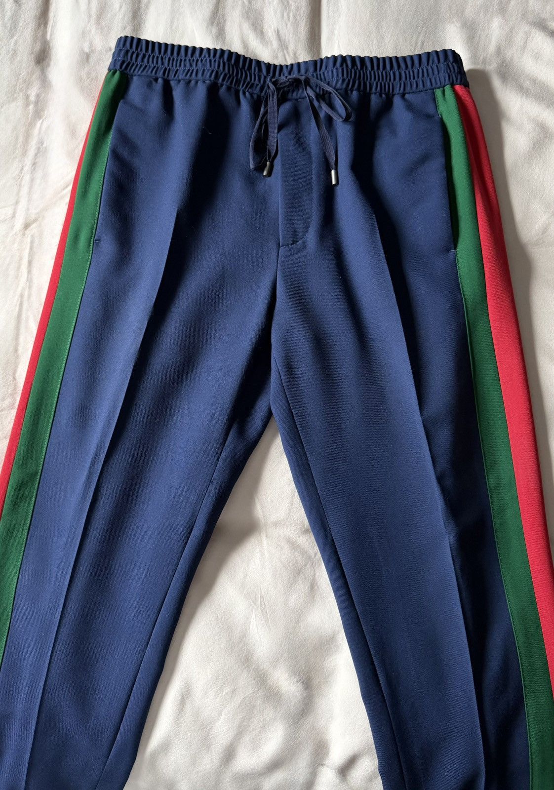 Gucci Gucci Wool Mohair Track Pants Navy w/ Web Stripe Size US 32 / EU 48 - 3 Thumbnail