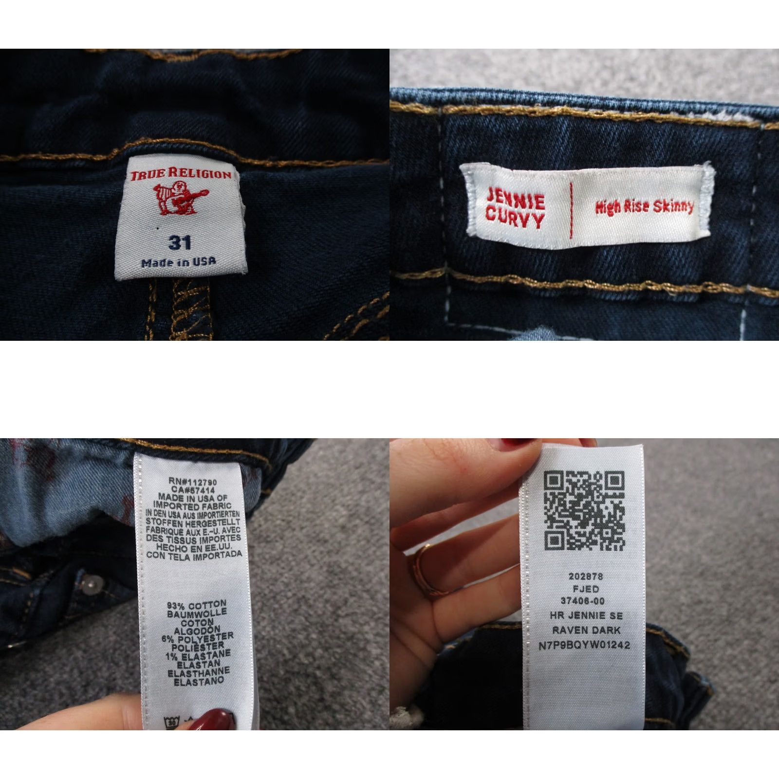 True Religion True Religion Jeans Womens 31 Blue Denim Jennie High Rise Skinny USA Made Jeans Women 31 Blue Denim USA 90s Size 29" - 8 Thumbnail