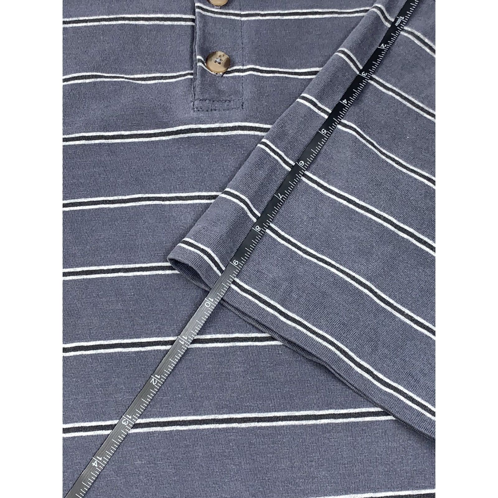 Vintage VINTAGE McIntosh & Seymour T Shirt Striped Henley Blue Short Sleeve L Mens 4221 Size US L / EU 52-54 / 3 - 6 Thumbnail