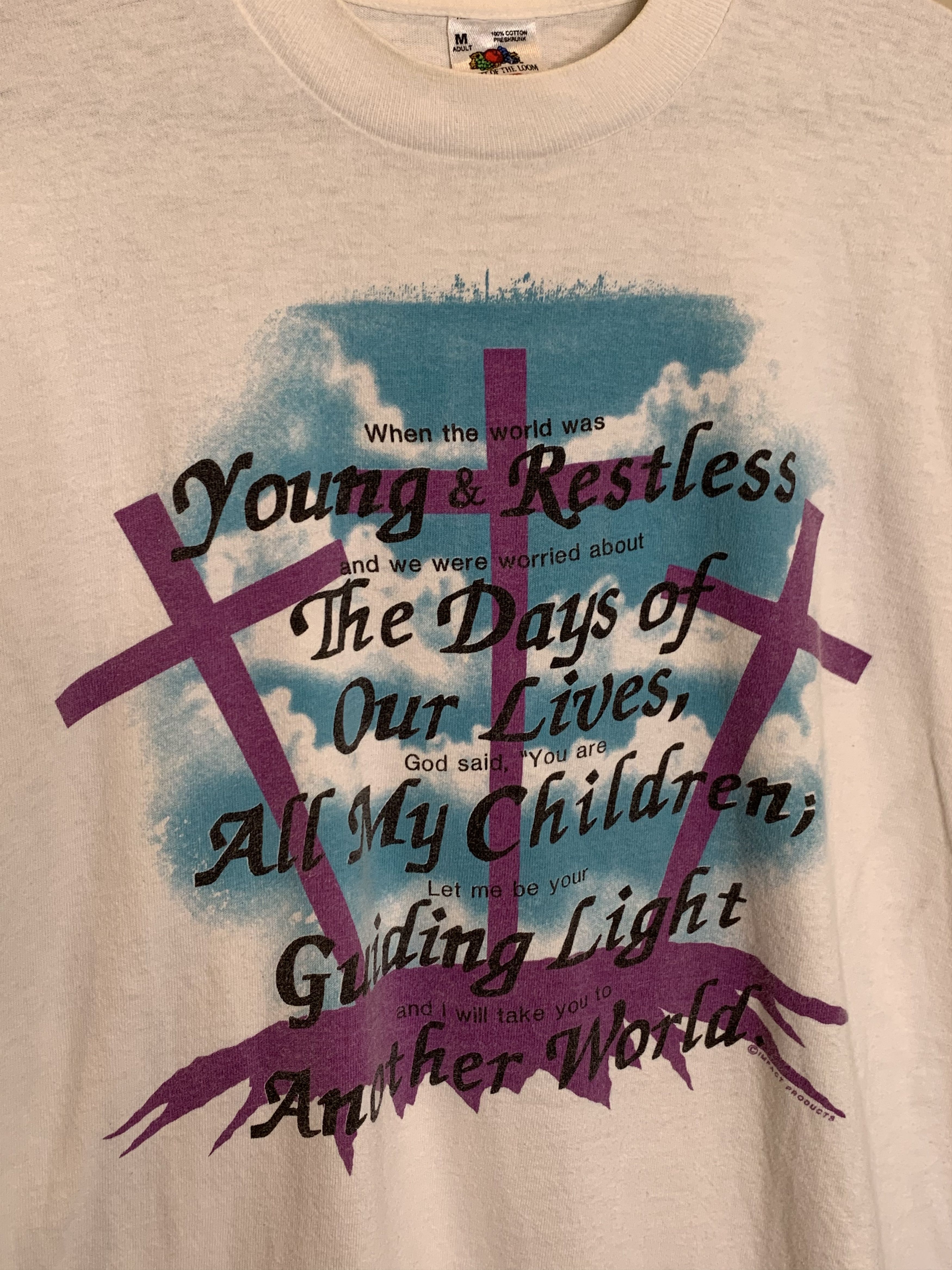 Vintage *RARE* Vintage 90’s Jesus Christ Cross Single Stitch T-Shirt Size US M / EU 48-50 / 2 - 2 Thumbnail