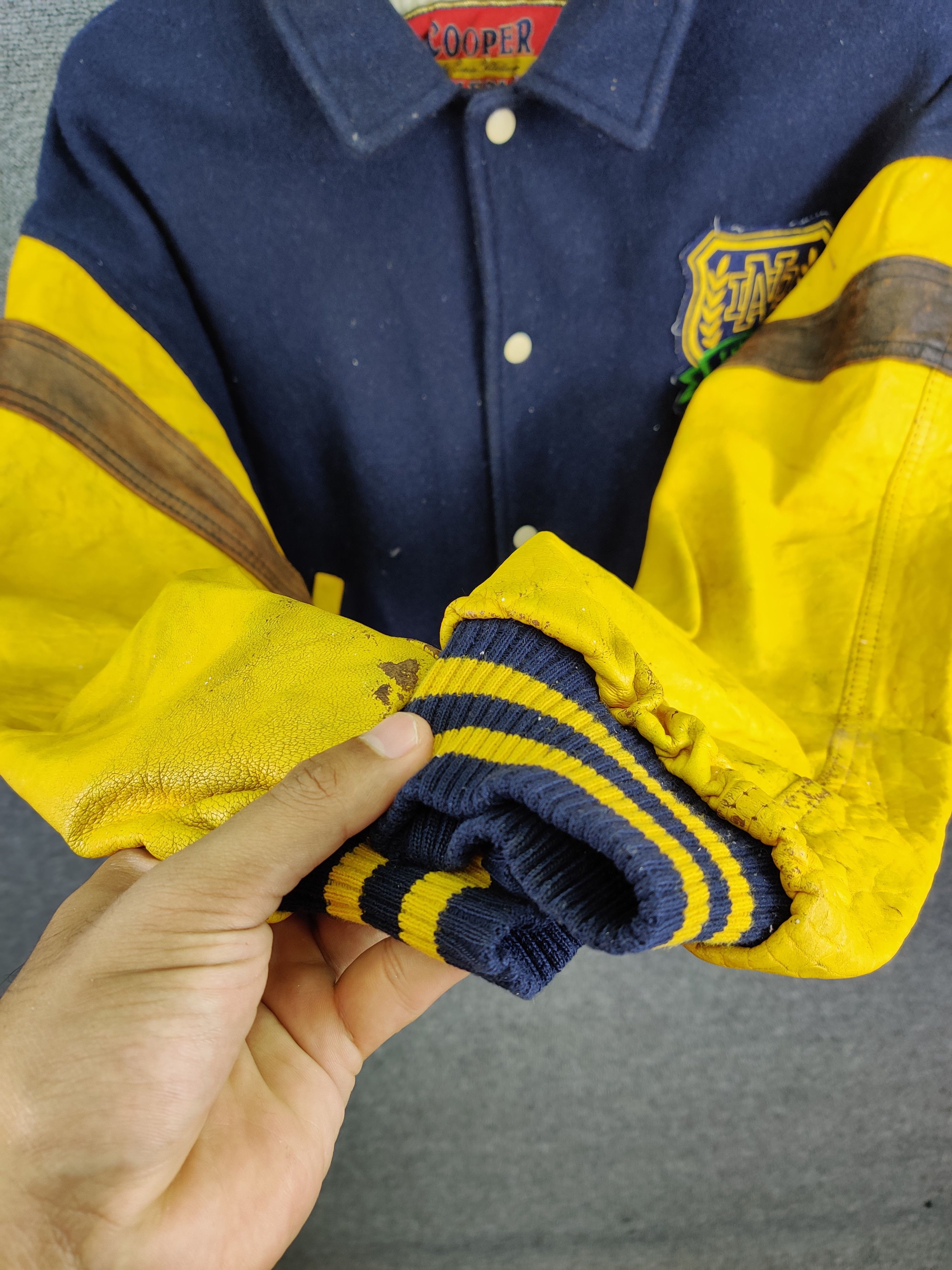Vintage Vintage 90s Cooper Collegiate Wool Varsity Leather Jacket Size US XL / EU 56 / 4 - 11 Thumbnail