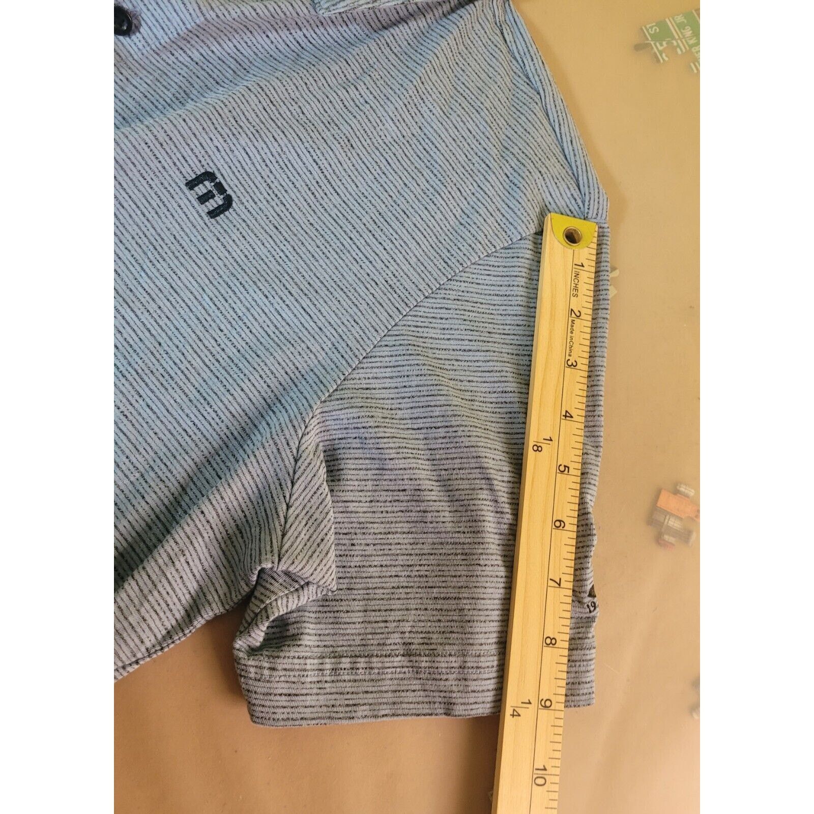 TravisMathew Travis Mathew Men's L Polo Faded Denim Pima Cotton Blend Size US L / EU 52-54 / 3 - 7 Thumbnail