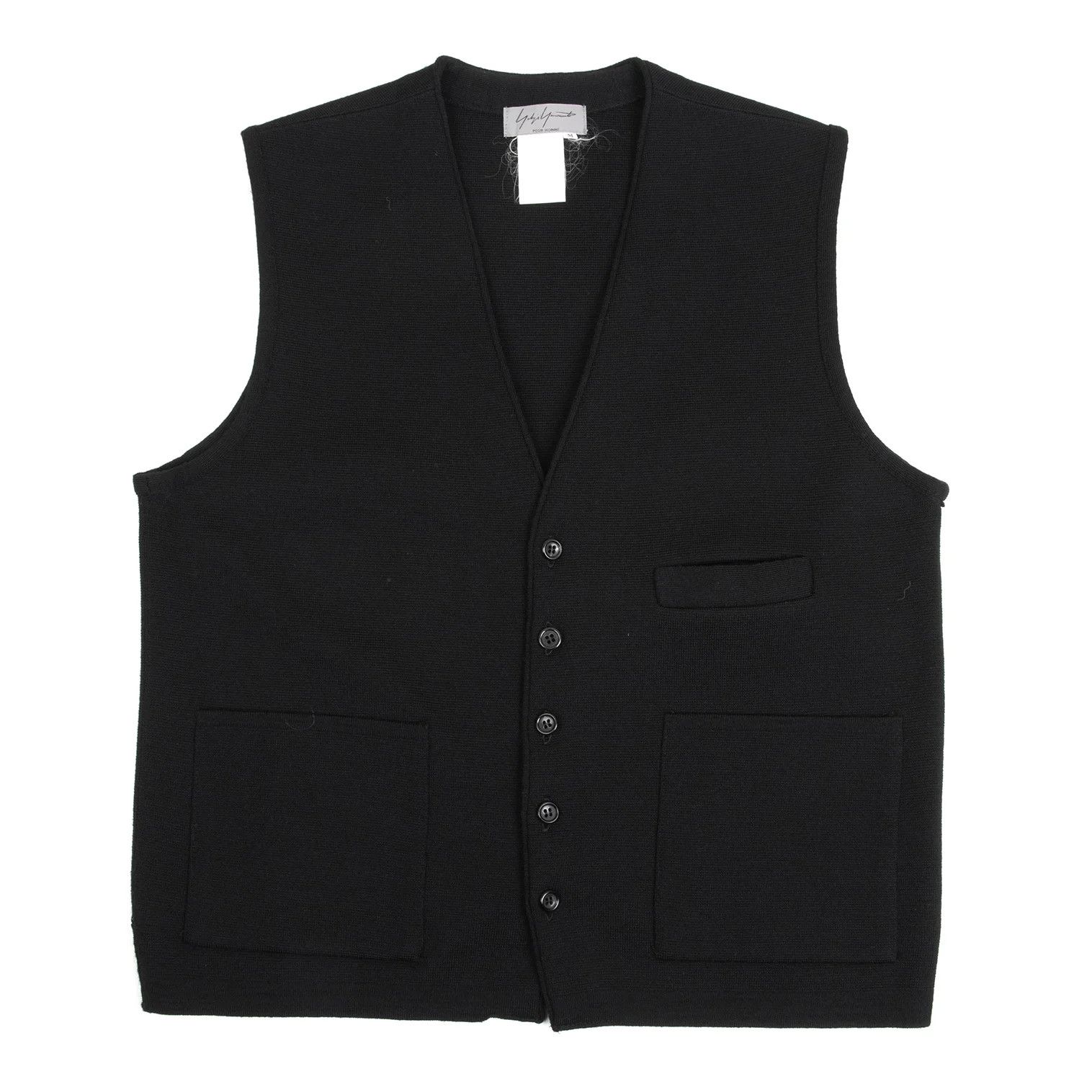Yohji Yamamoto Yohji Yamamoto Wool Knit Vest Black M Size US M / EU 48-50 / 2 - 1 Thumbnail