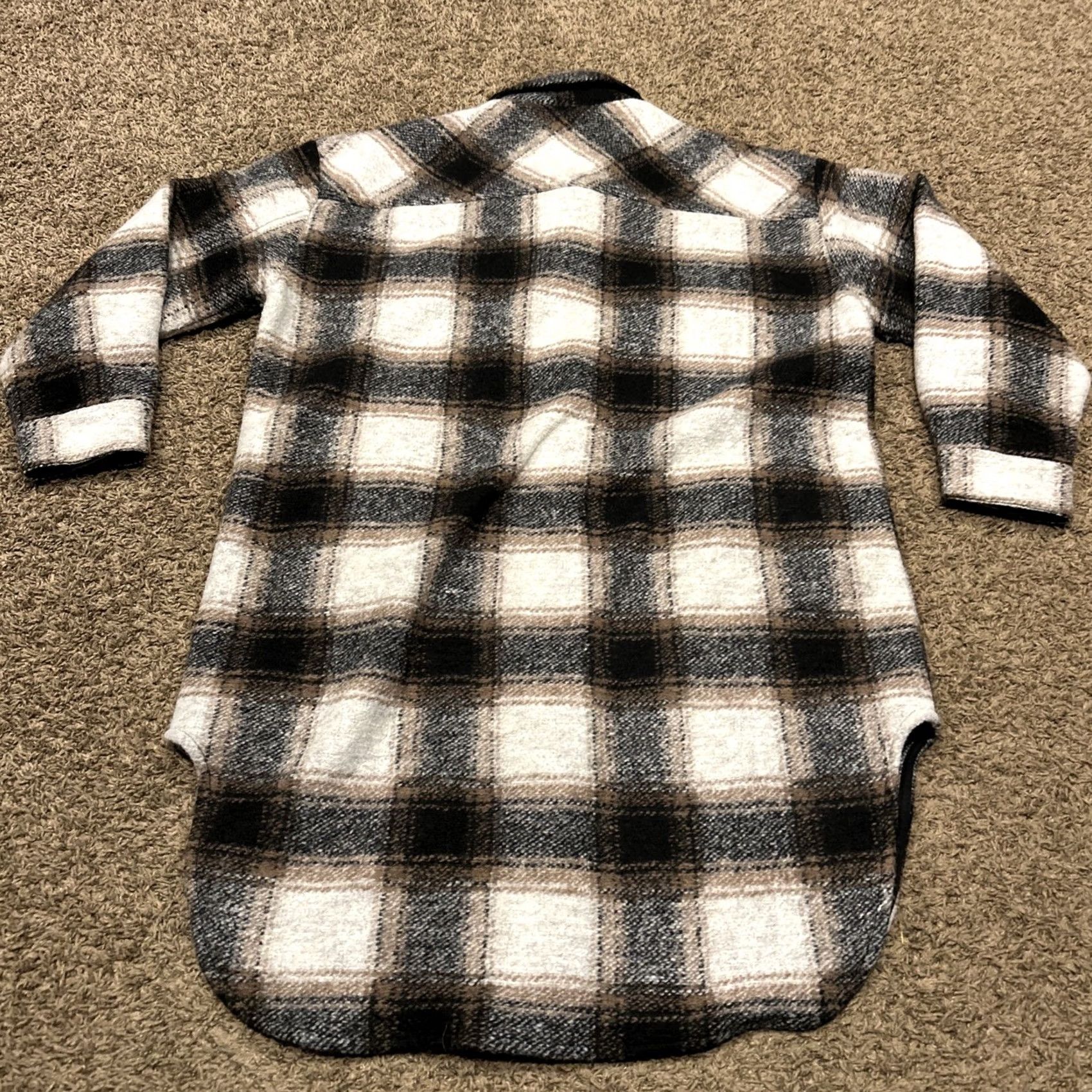 Gap Gap Button-Up Shirt Women L Plaid Multicolor Fleece Polyester Cozy Long Sleeve Collared 41in 25in Size L / US 10 / IT 46 - 3 Thumbnail