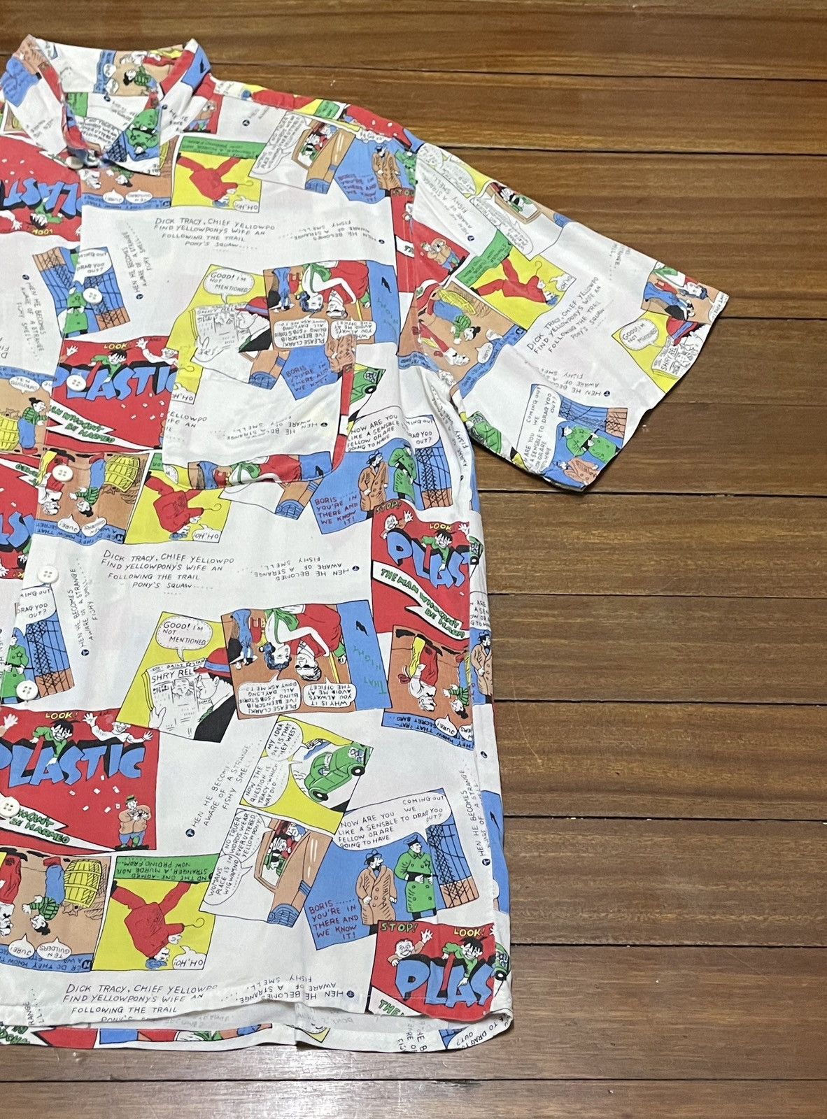 Vintage Very Rare Vintage Movie Cartoon The Plastic Man Shirt 1980s Size US L / EU 52-54 / 3 - 6 Thumbnail