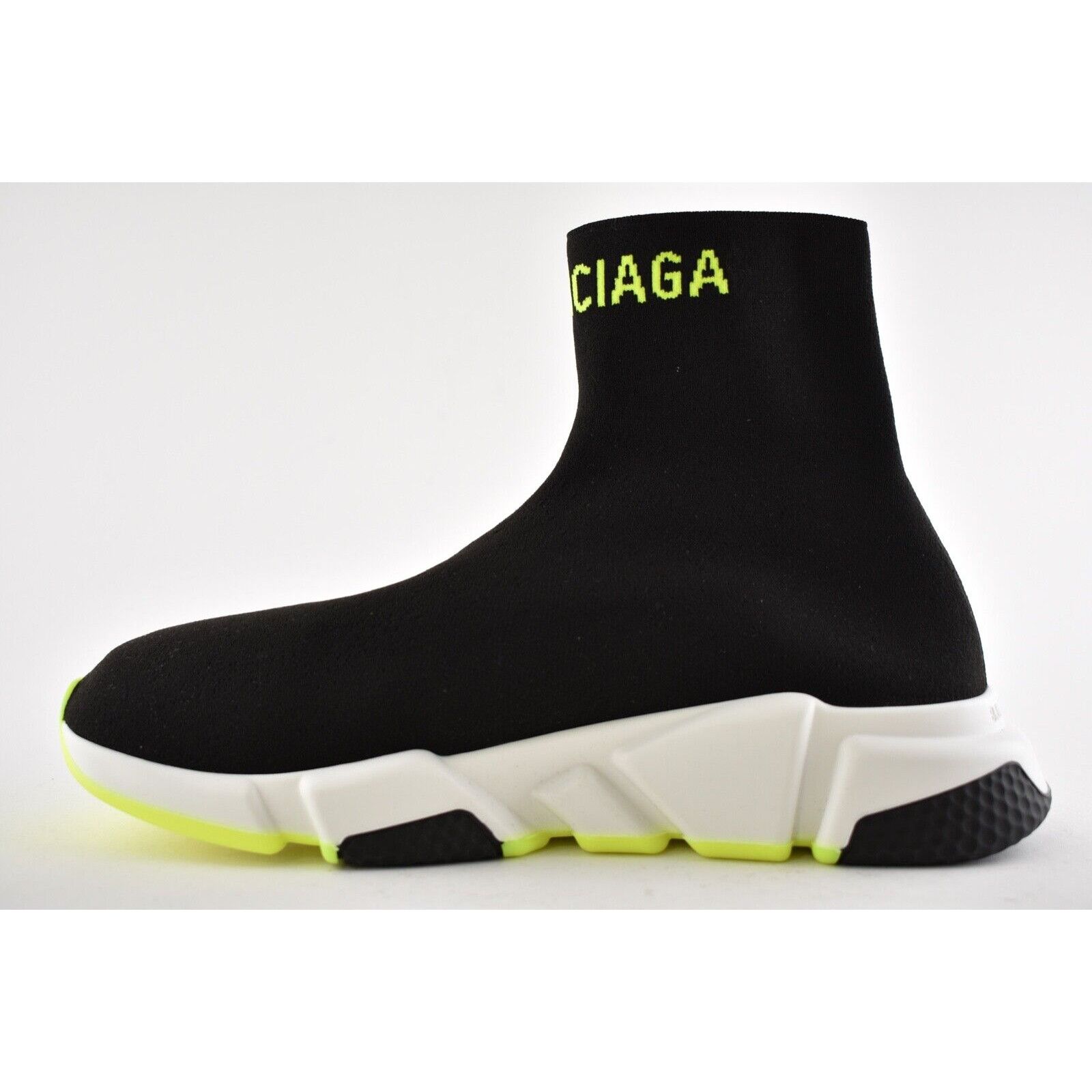 Balenciaga Balenciaga Mens Speed Black Yellow Logo Sock Flat Size US 12 / EU 45 - 8 Thumbnail