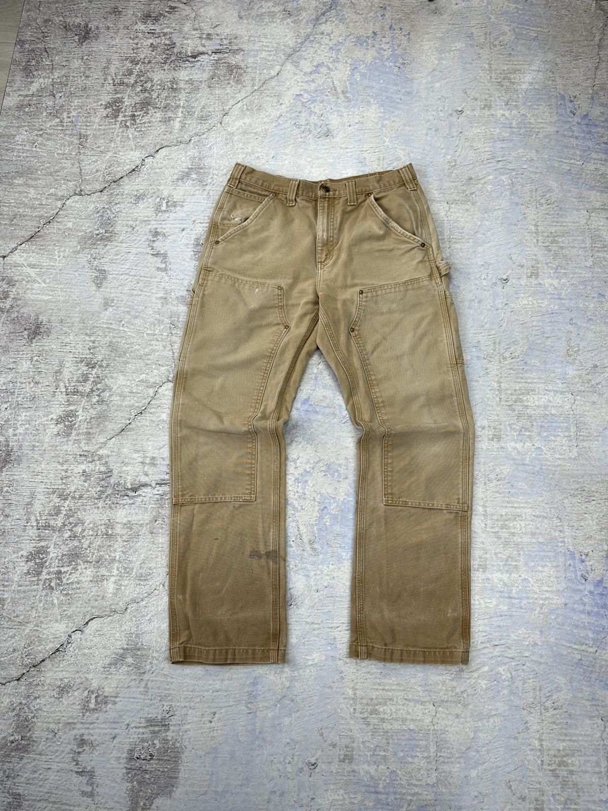Carhartt × Vintage Carhartt Double Knee vintage faded canvas pants trashed mens Size US 33 - 2 Thumbnail