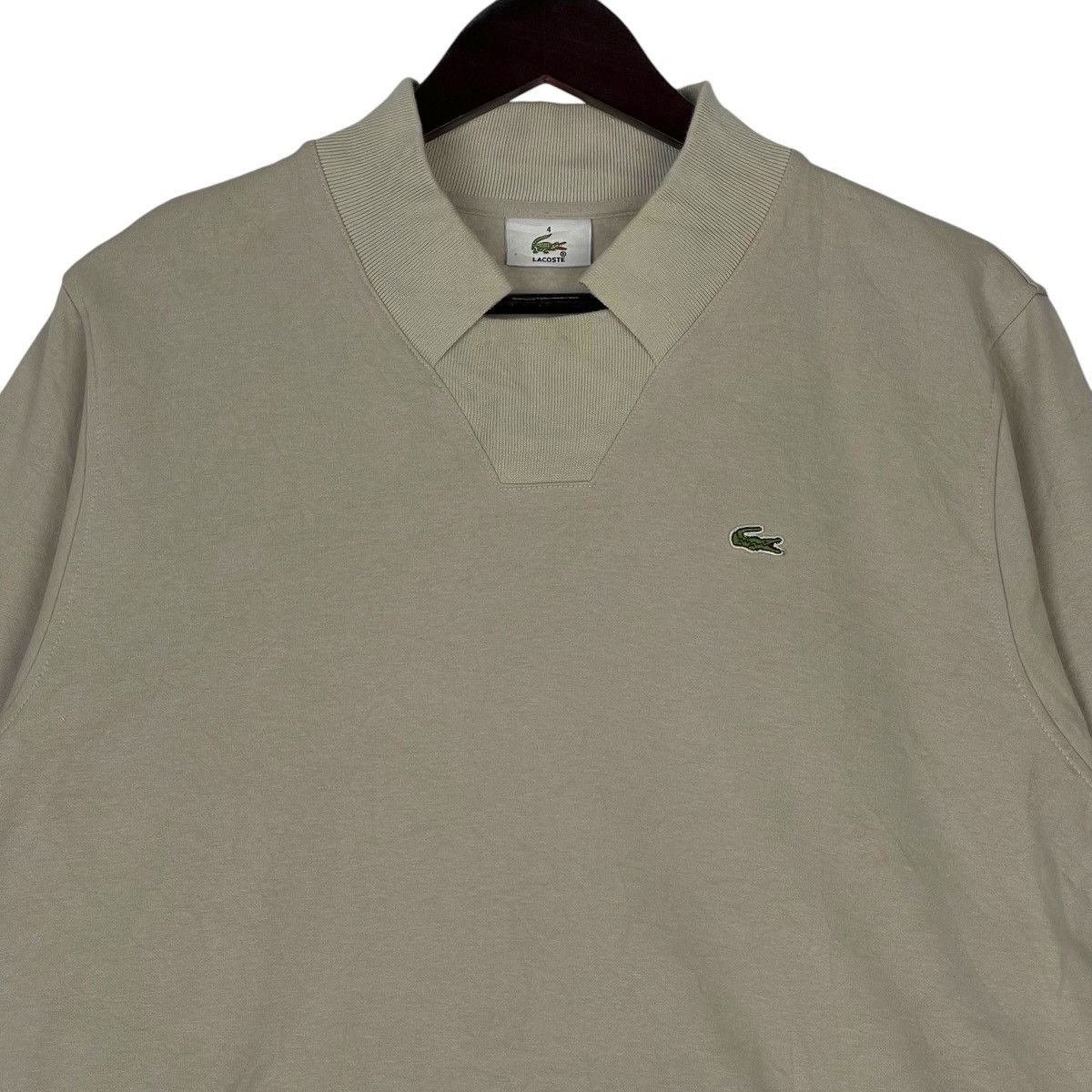 Lacoste × Vintage Vintage Lacoste Collarneck Beige Pullover Jumper Size 4 Size US M / EU 48-50 / 2 - 4 Thumbnail