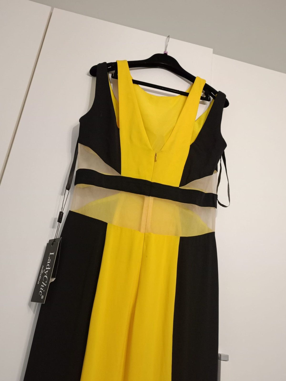 Other Lady chic elegant maxi dress black and yellow size 48 Size XL / US 12-14 / IT 48-50 - 6 Thumbnail
