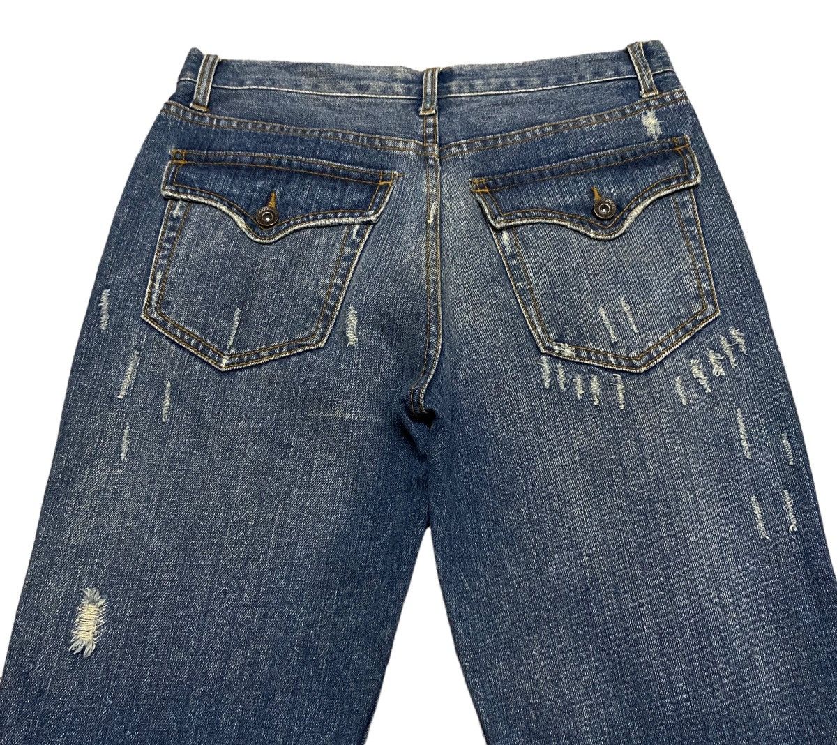 Designer × Japanese Brand × Vintage Rare Design Vintage Nylaus Flared Distressed Jeans 2000s Size US 30 / EU 46 - 4 Thumbnail