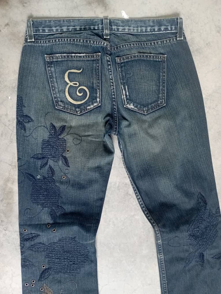 Tornado Mart Flare Jeans Made In USA Embroidered Earl Jean Bootcut Jeans Size US 27 - 5 Thumbnail