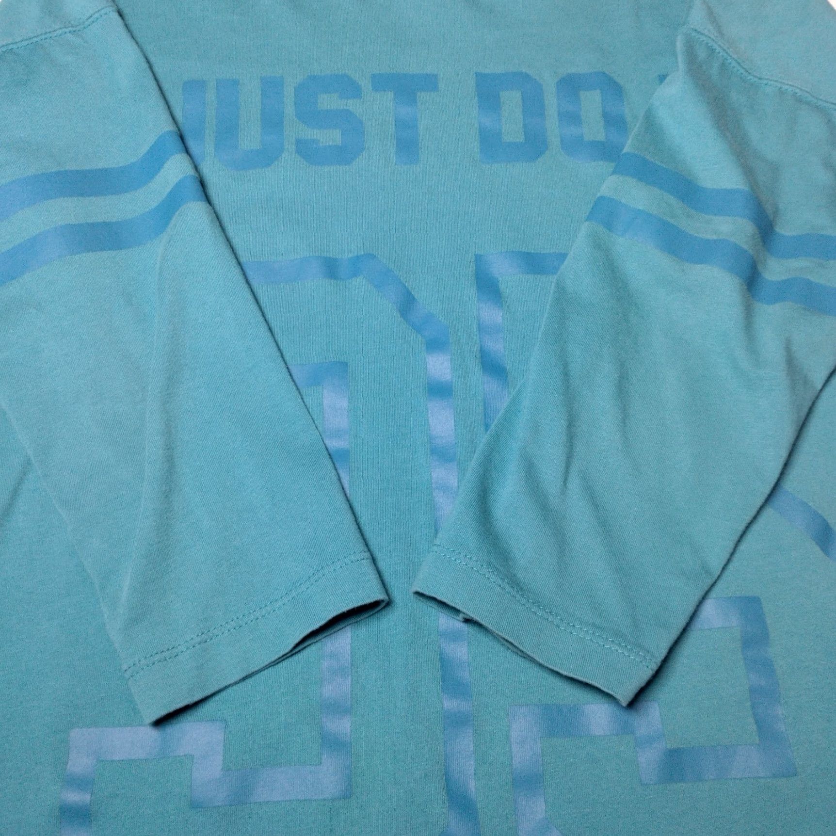 Nike VINTAGE Nike Just Do It Shirt Women S Blue 1995 Retro Knit Jersey Athletic Blokecore - Nike Just Do It - 3/4 Sleeve Crew Neck Pullover Regular Fit Size S / US 4 / IT 40 - 7 Thumbnail