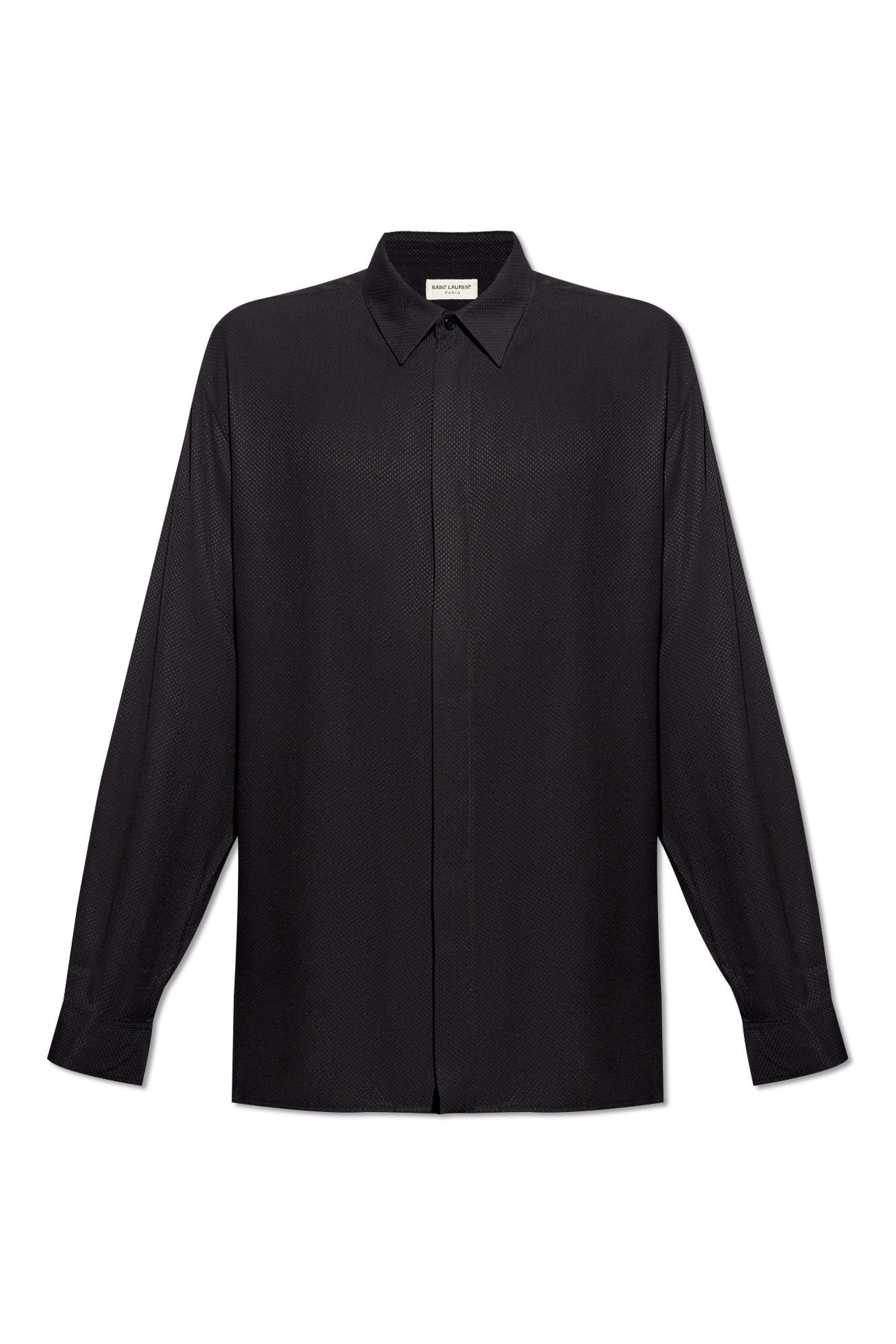 Saint Laurent Paris oc11z0126 774775 Shirt in Piqué in Black Size US S / EU 44-46 / 1 - 1 Thumbnail