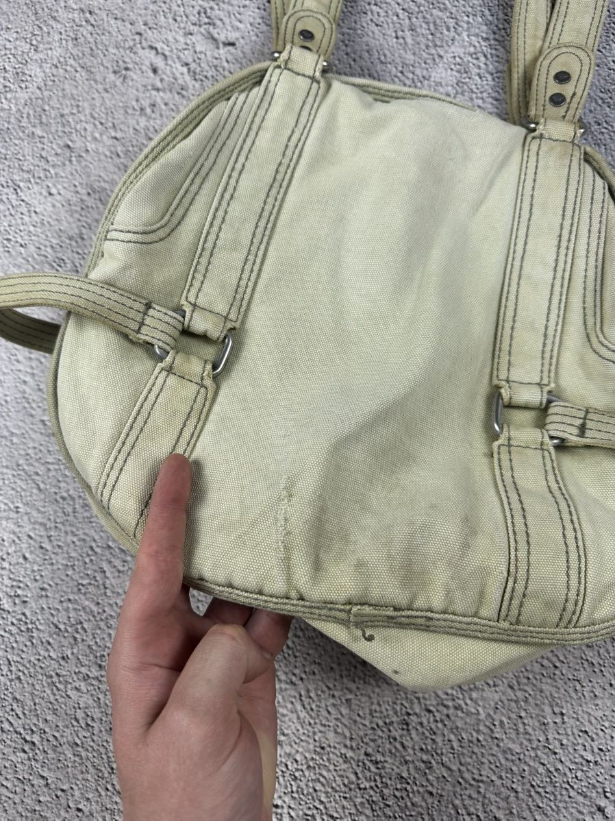 Diesel Diesel Round Canvas Tote “Still Brave” Y2K Bag Faded Japan Size ONE SIZE - 12 Thumbnail