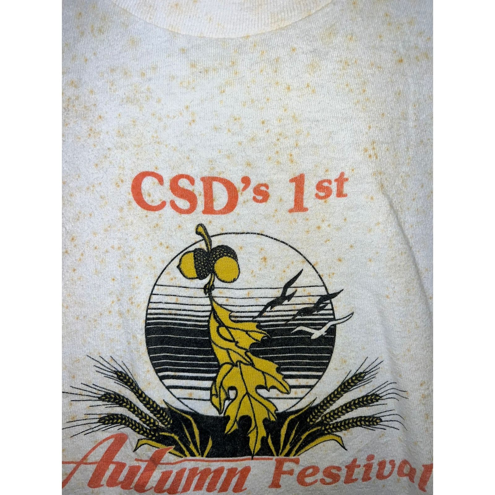 Vintage Vintage Autumn Shirt CSD's 1st Festival White Fall Tee 80s M Size US M / EU 48-50 / 2 - 3 Thumbnail